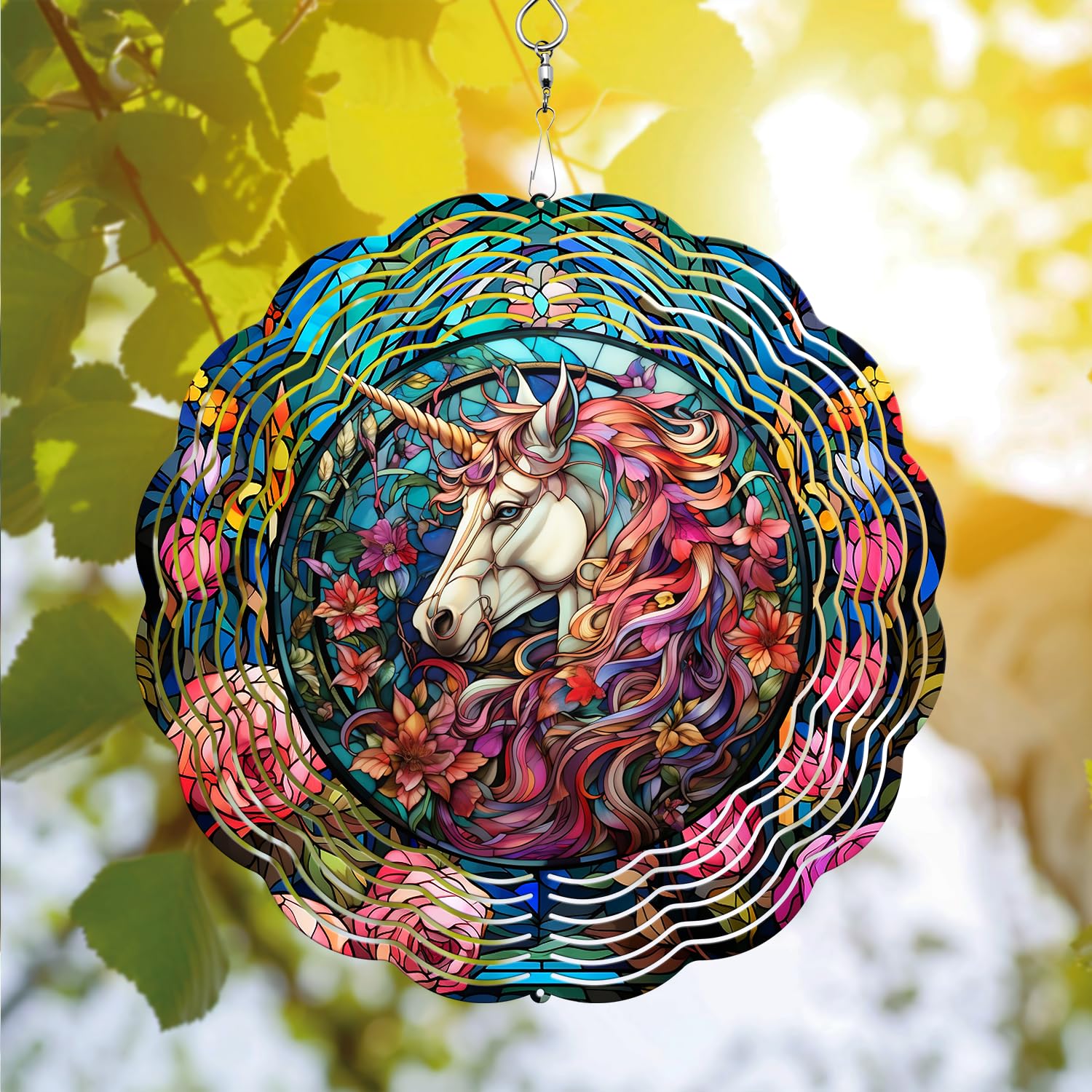 - Unicorn Wind Spinner, Unicorn Wind Spinner Hanging for Yard and Garden, Unique Gift Wind Spinner, 3D Hanging Wind Spinner Outdoor