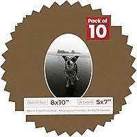 Vista 99 de Tapete de 8 x 10 pulgadas, corte biselado para fotos de 5 x 7 pulgadas, con apertura de tablero de fotos ovalado blanco precortado, sin ácidos, mate