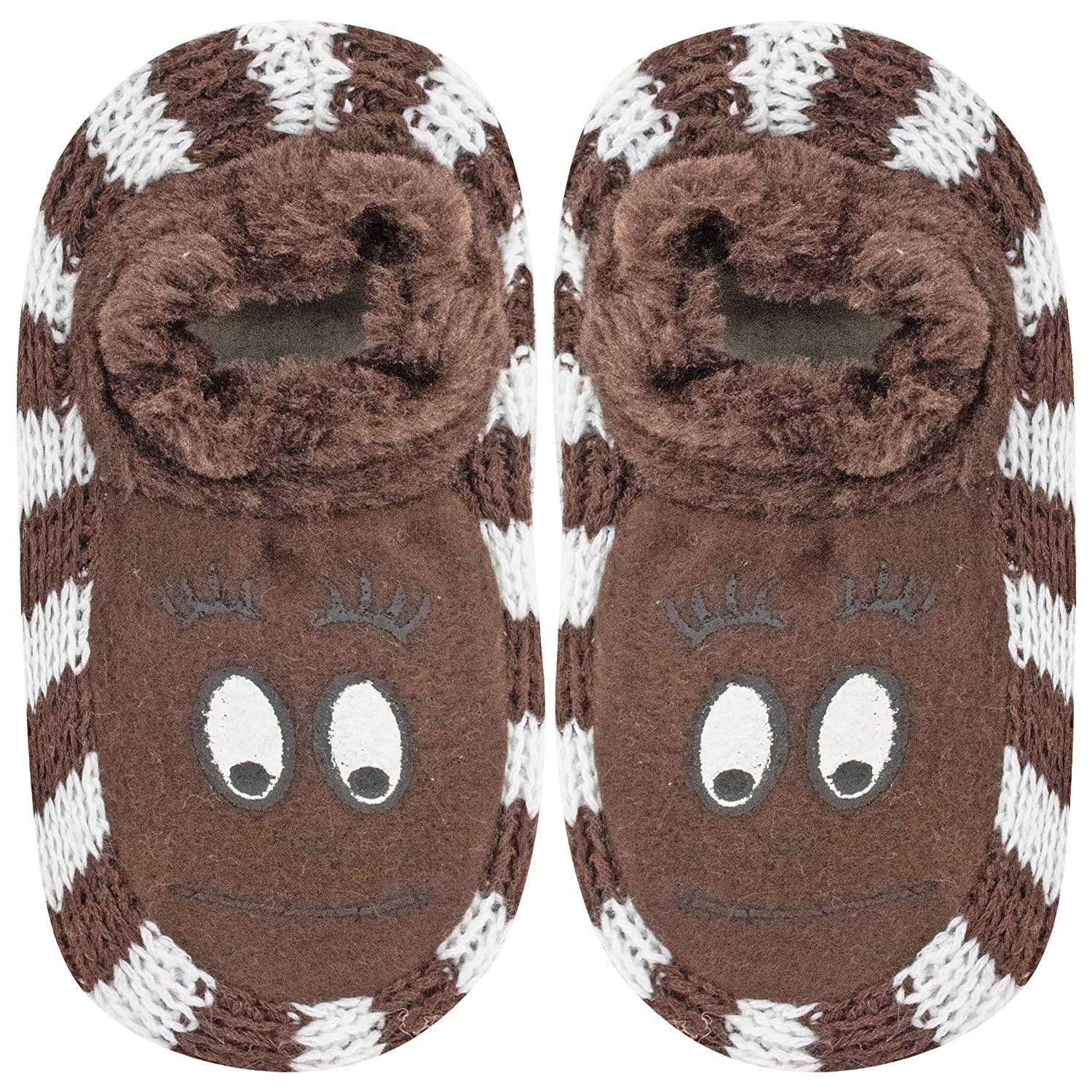 Warm Winter Slipper Socks for Women Ladies Sweet Girl Colorful Booties Slipper Socks Cum Knitted Warm Socks for Indoor use - Soft Rubber Sole (Brown,Pack of 01)-(Freesize)-image-26