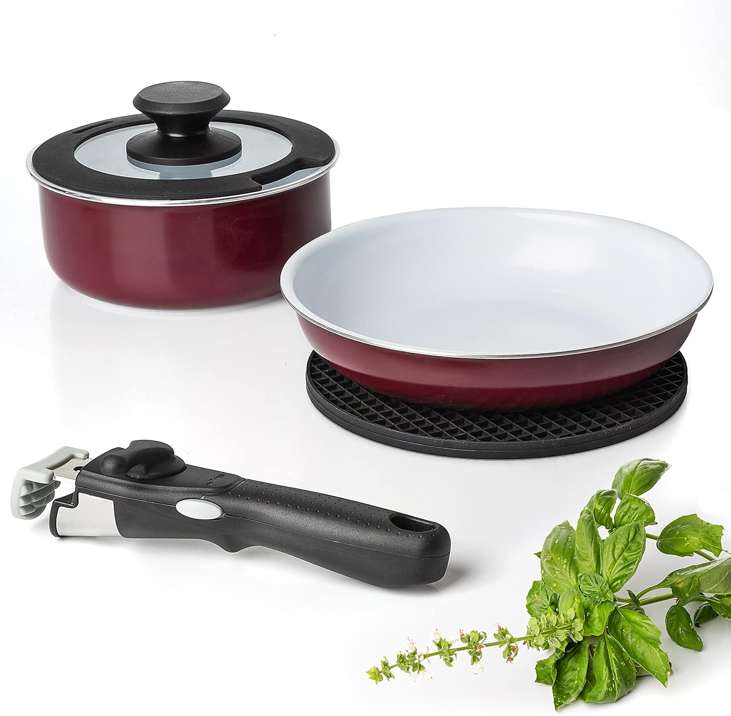 Moss & Stone Aluminum Pots And Pans Set Nonstick, Removable