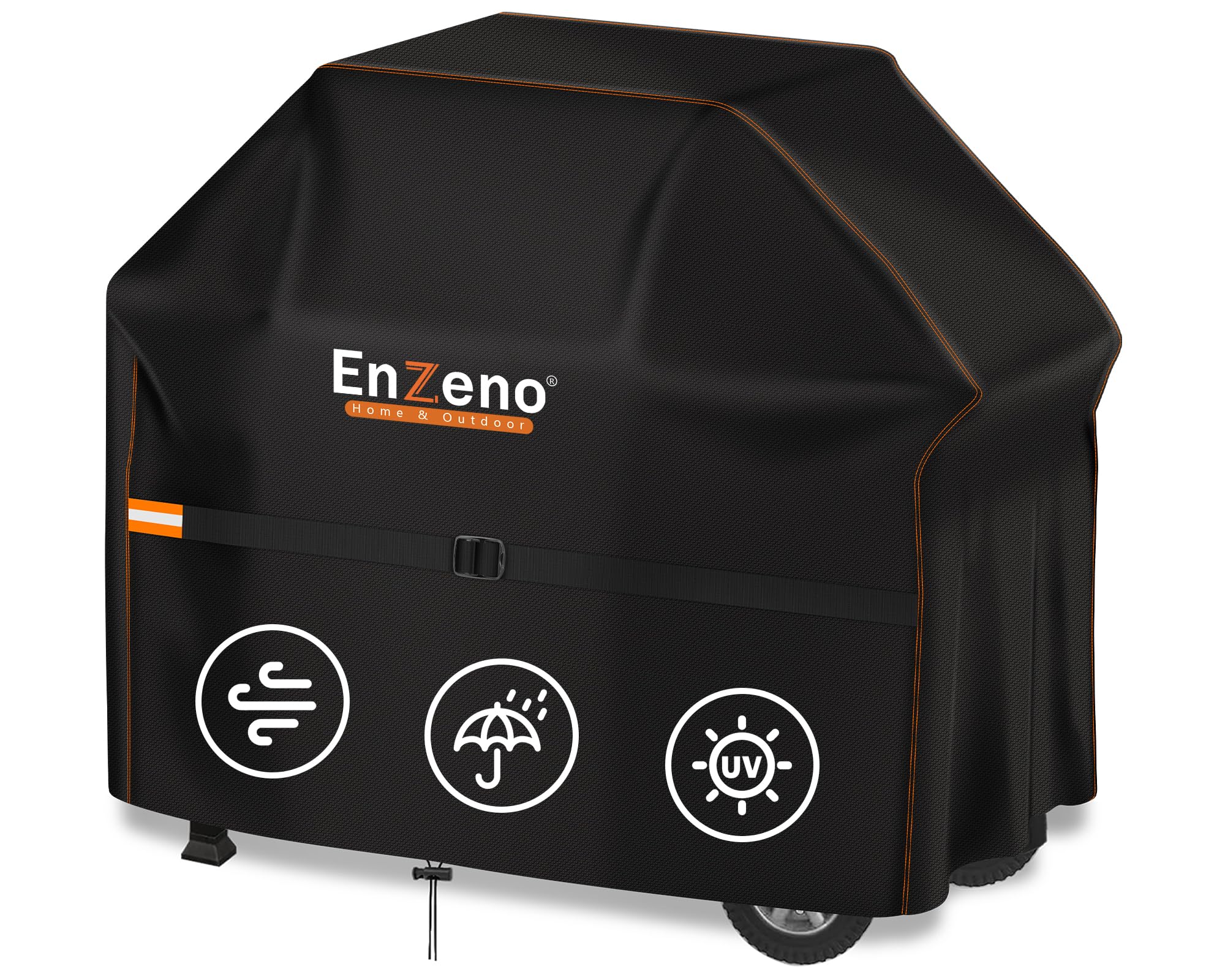Enzeno Grillabdeckung Wetterfest,120x60x120cm Gasgrill Grillabdeckung Grill Schutzhülle Staubdicht Grill Abdeckplane für Weber,Brinkmann,Char Broil - Schwarz