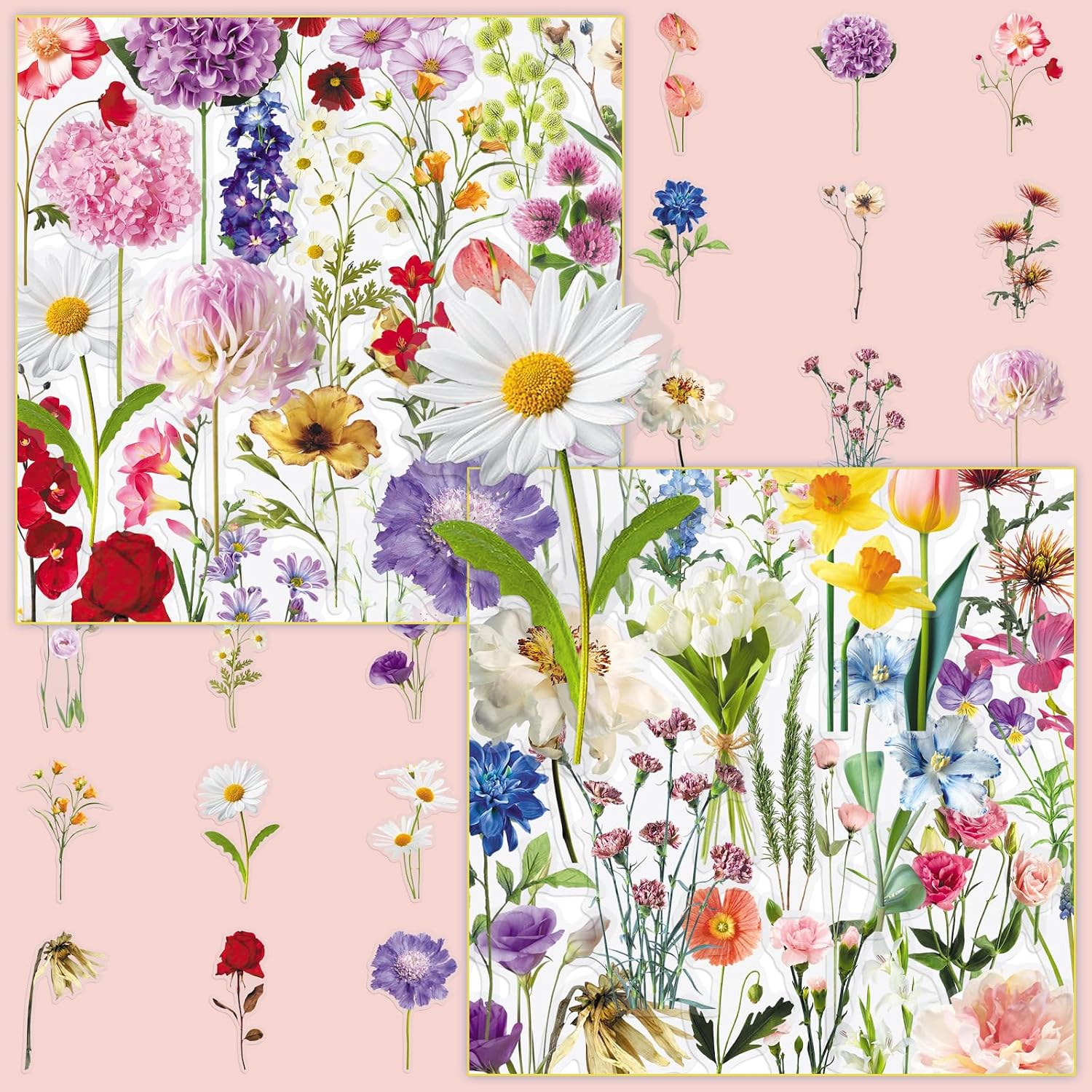50PCS Floral PET Sticker Pack image 4