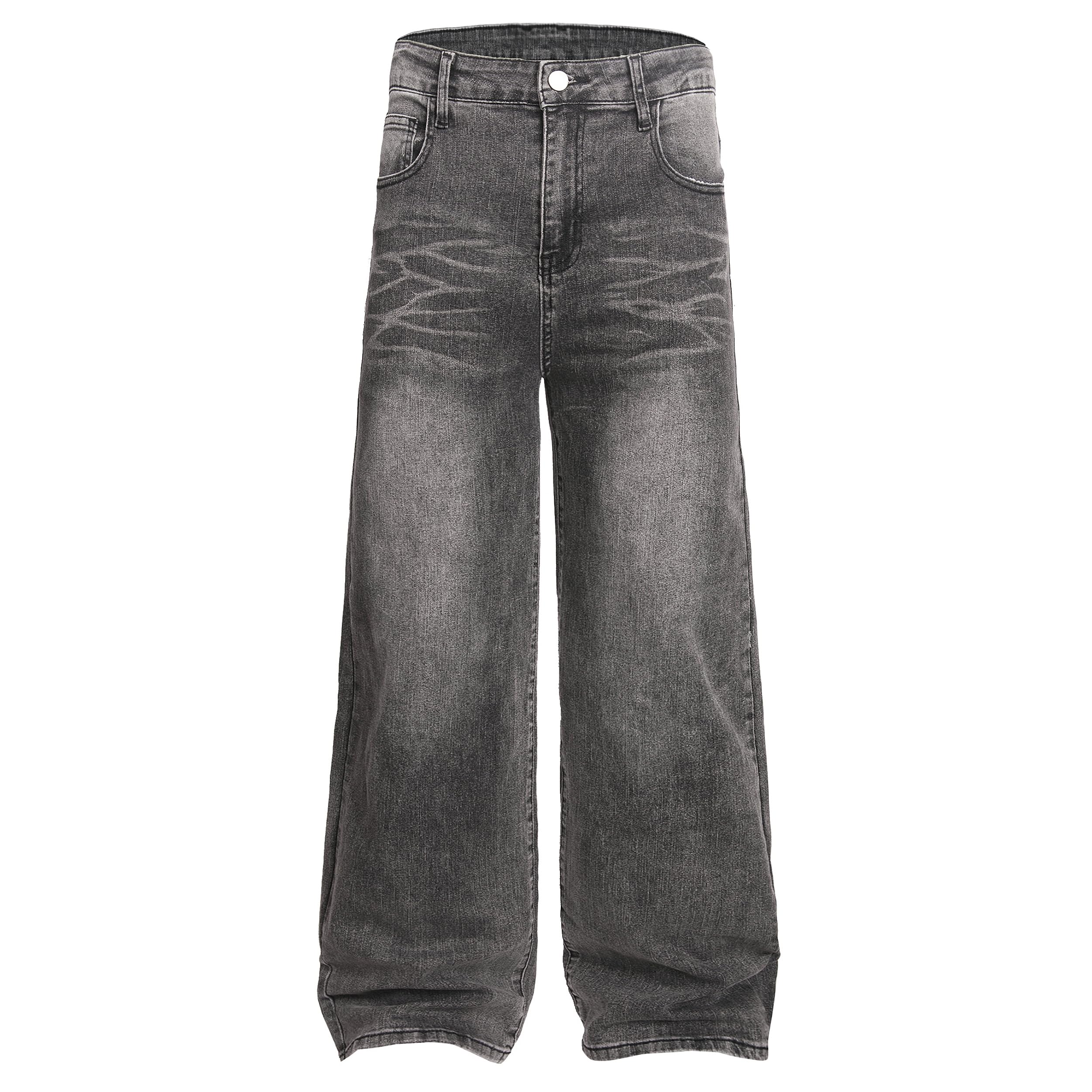 QIMYUM Men's Wide-Leg Baggy Flex Jeans