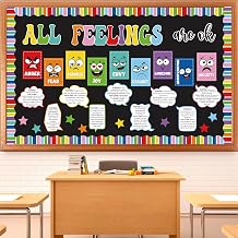 41Pcs Feelings Bulletin Board Decorations Set, Colorful Calming Corner Emotional Support Posters Classroom Decor, Mental Health Wall Art for School Office Home Therapy Calm Down Corner Supplies