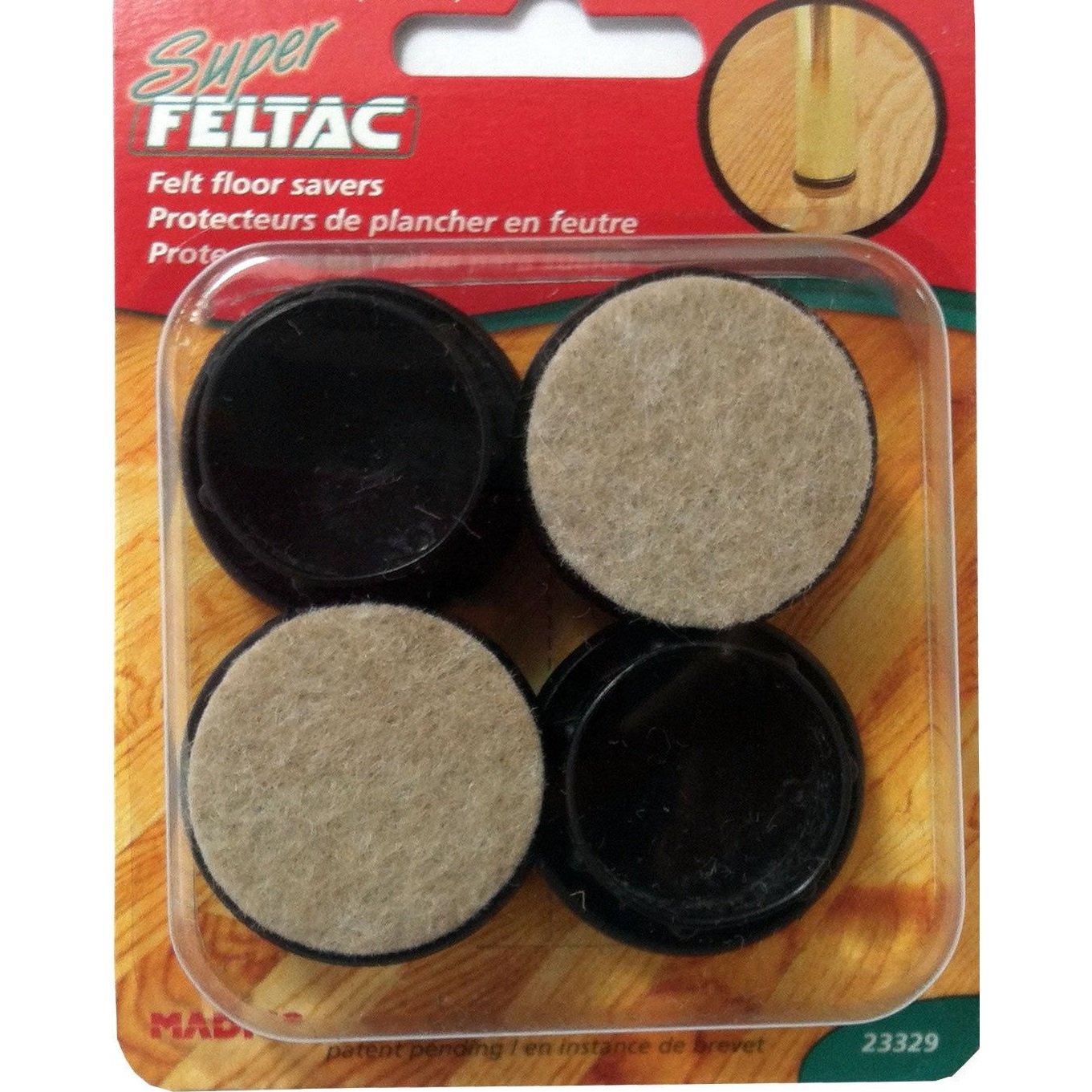 MADICO 23329 Super Feltac - 1 44 inch - 1 19 inch Round Insertion Glides - Laminated Felt