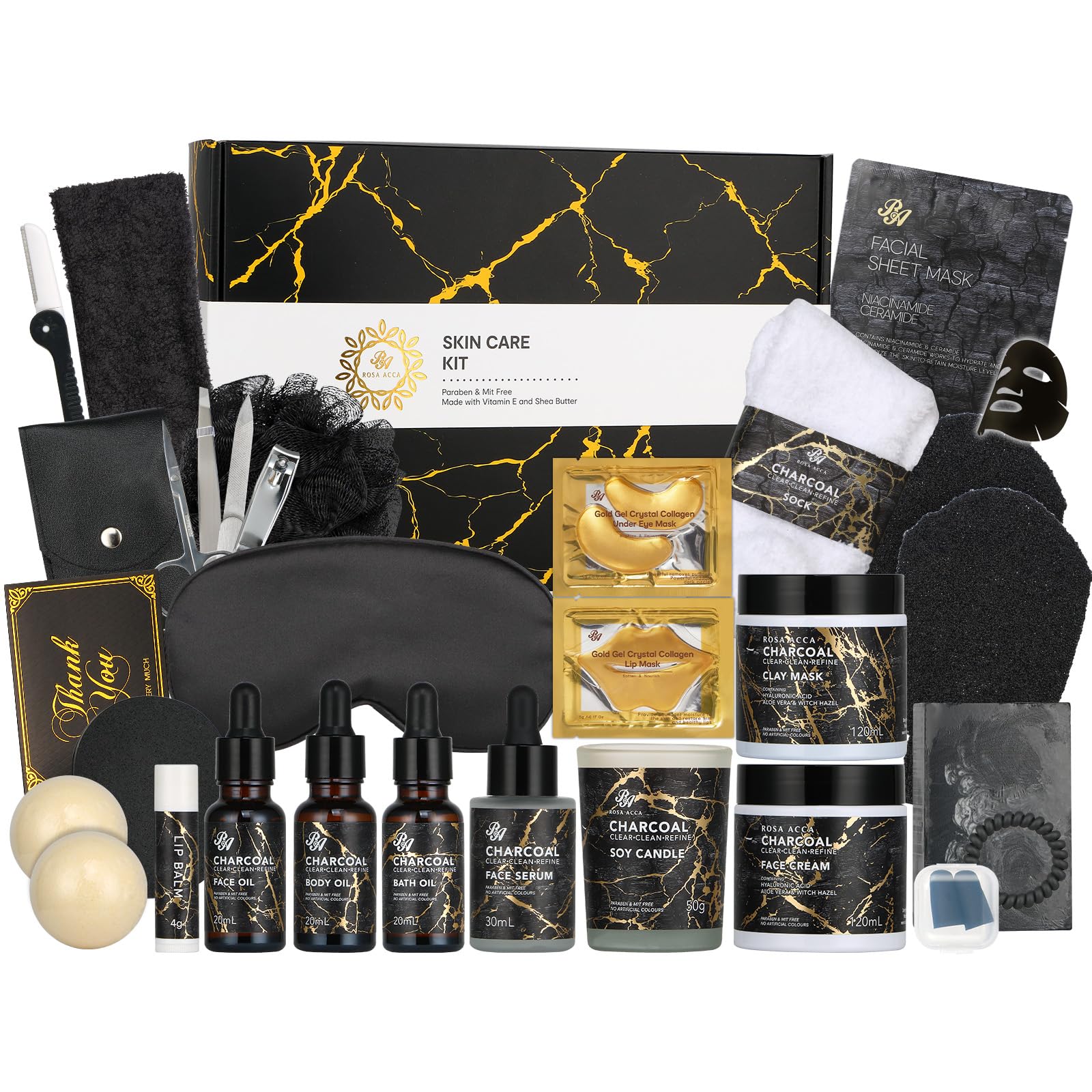 30pcs Valentines Day Gifts for Men & Women, Skin Care Set, Body & Facial Kit Gifts, Face Cream, Bath Oil, Scented Candle, Face Serum, Facial Skin Care Set, Bath & Body Set, Birthday, Christmas