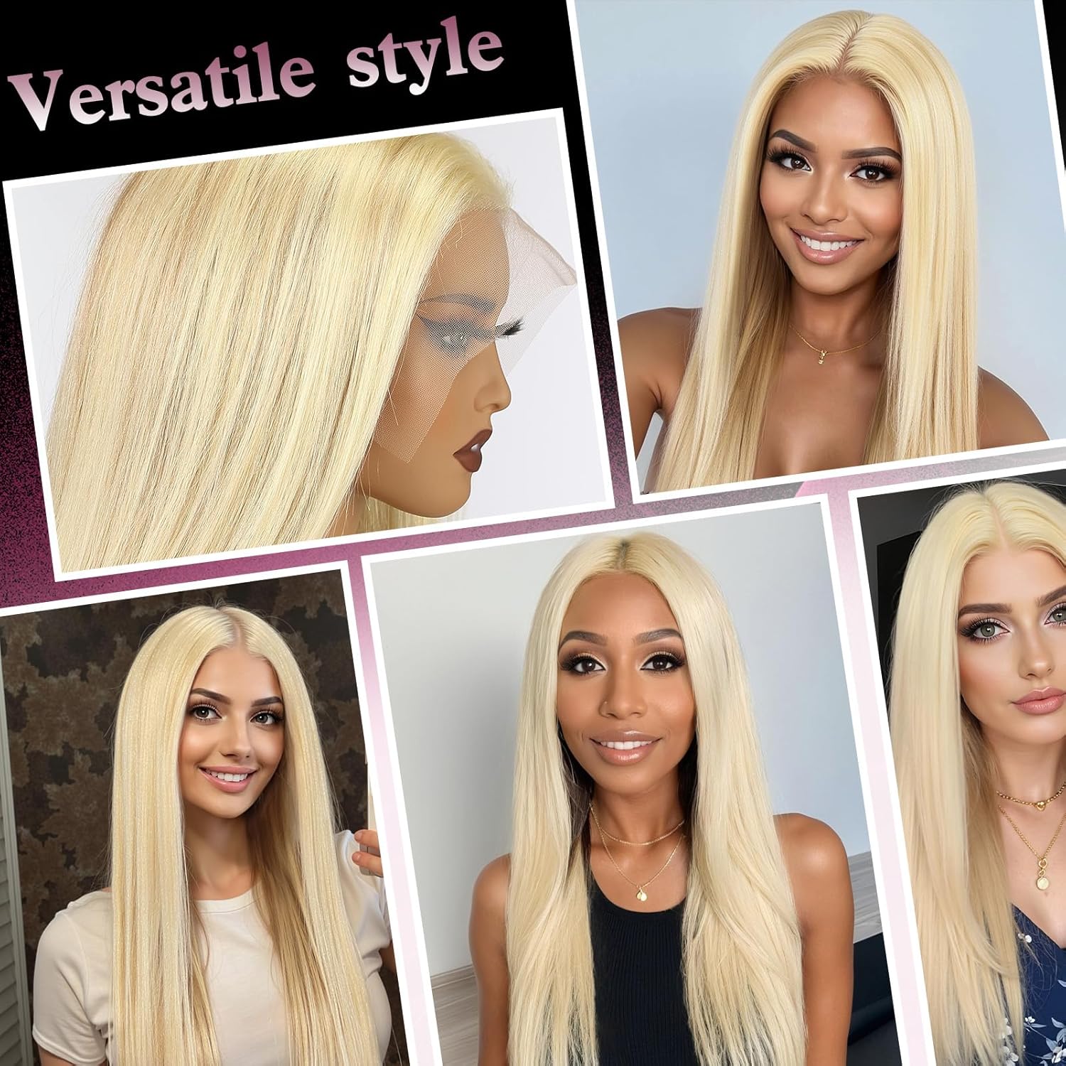 PYH Blonde 13x4 Lace Front Wigs Human Hair Pre Plucked Straight Human Hair Wigs for Women with Baby Hair 180% Density 18 Inch