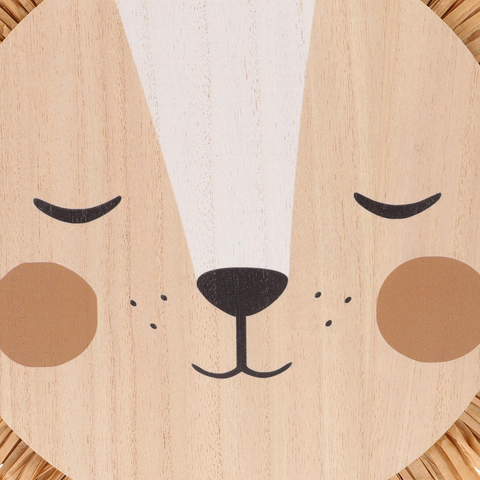MAGICLULU Nordische Wanddekoration Löwenkopf aus Gewebtem Raffia für Cafés und Eingangsbereiche mit Kreativem Cartoon Design und Einzigartiger Handwerkskunst