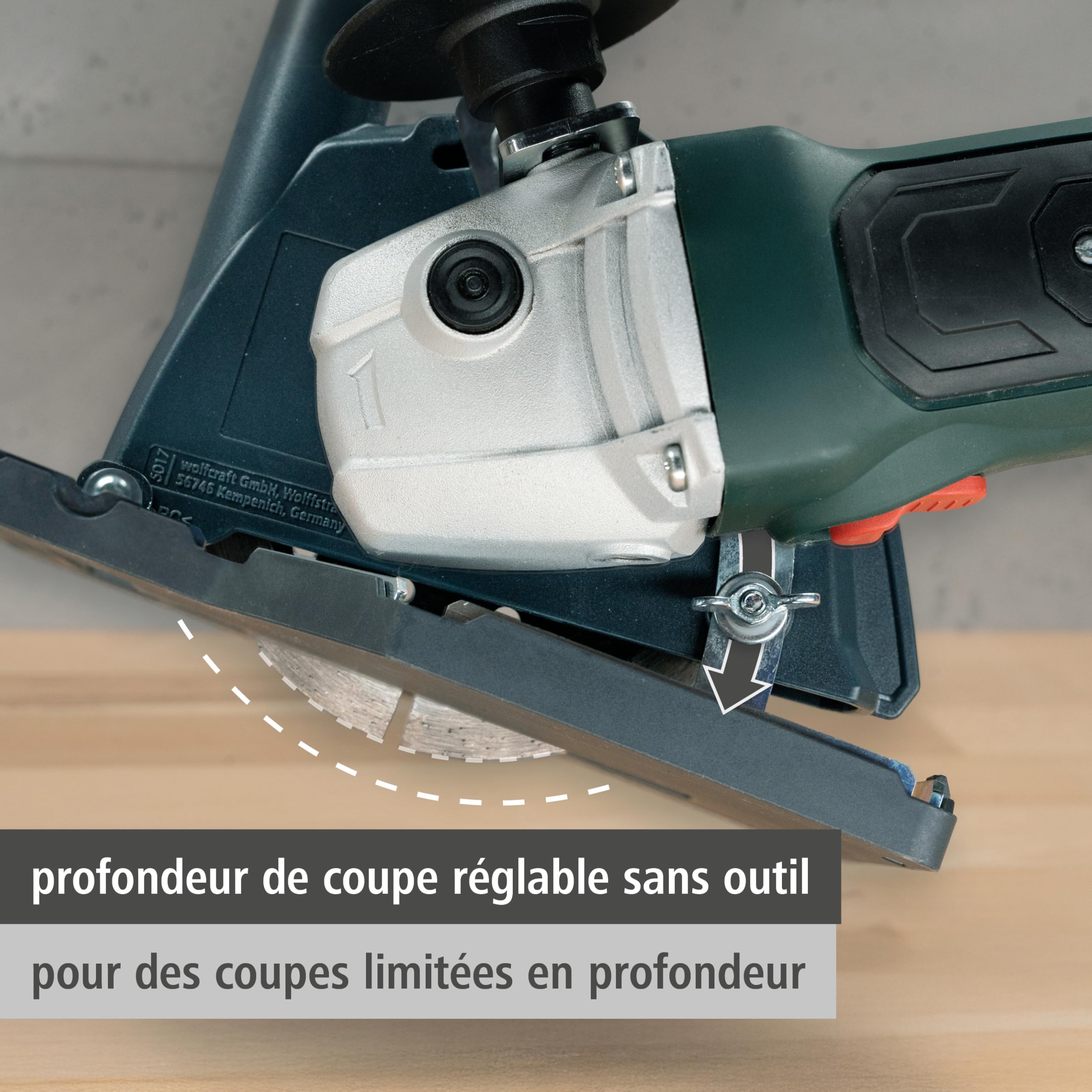 wolfcraft - 5017000 - Capot d’Aspiration avec Glissière de Guidage pour Meuleuses d’Angle
