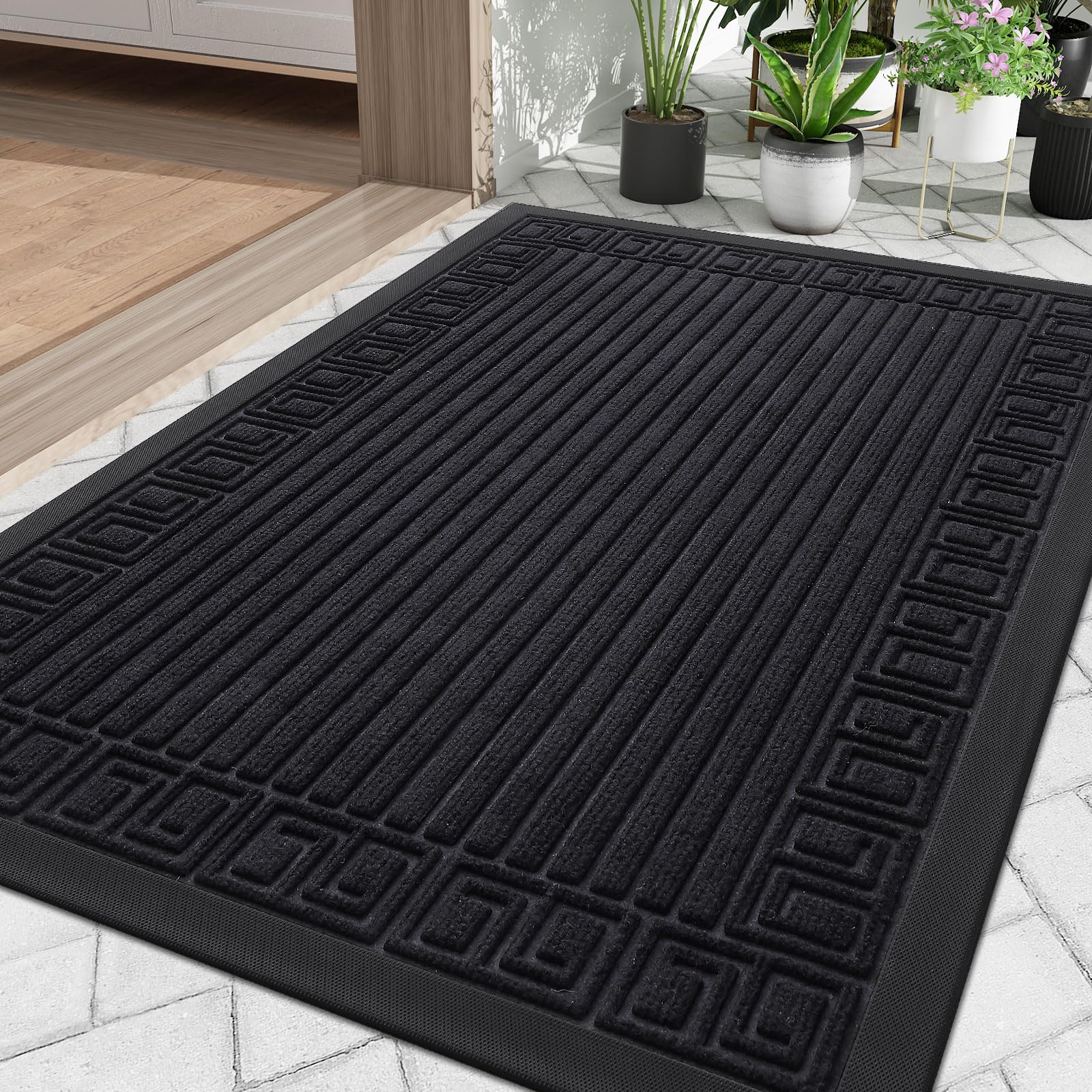 Finchitty Front Door Mat Outdoor Entrance, Heavy Duty Durable Rubber