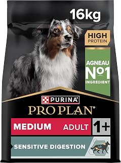 PURINA PRO PLAN | Sensitive Digestion | Croquettes complètes pour chien adulte de taille moyenne | Favorise un système digestif sain | Riche en Agneau | Sac | 3 Kg