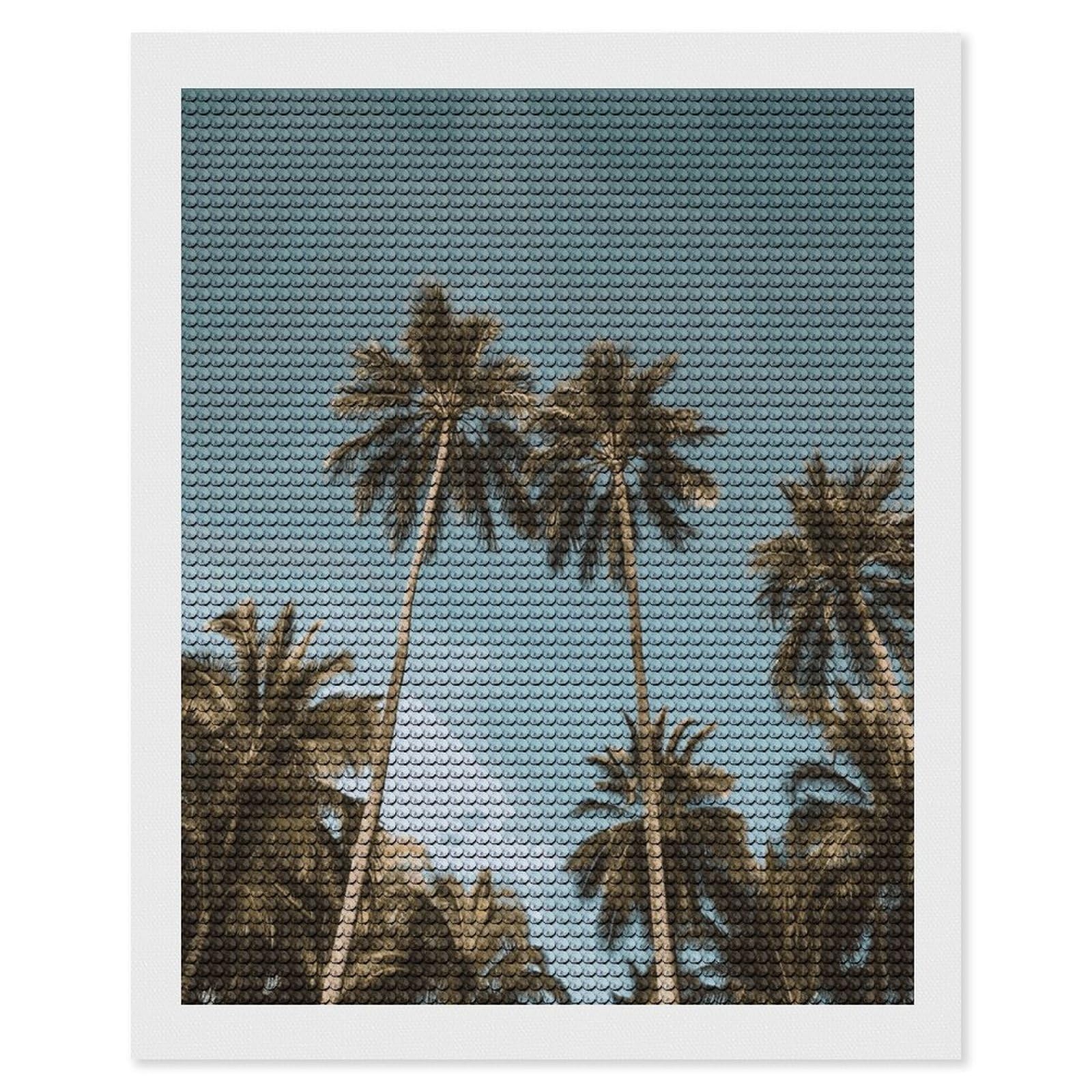 LDGSUPH Tall Tropical Palm Trees Diamond Painting Kits for Adults Paint with Diamond Pictures Art DIY Full Drill Diamond Dots Painting Personalized Diamond Photo for Home Wall Decor Gift 16"x20"