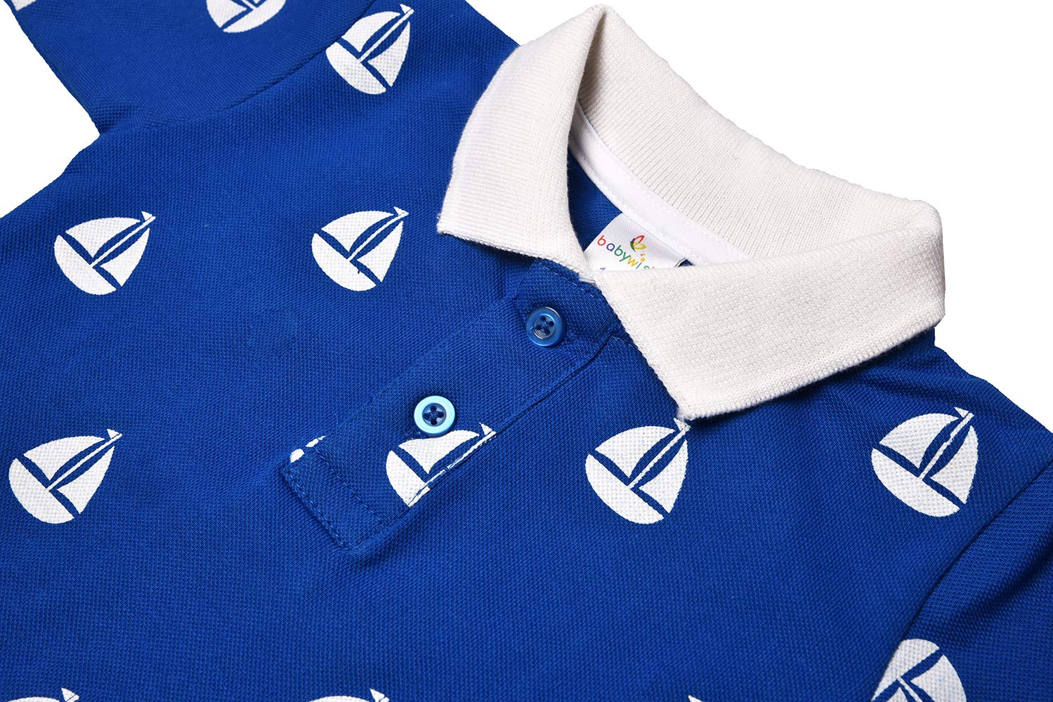 baby wish Boys' & Girls' Polos (BUPTSPQSH-0007-BLU_Blue_3-6 Months) 3