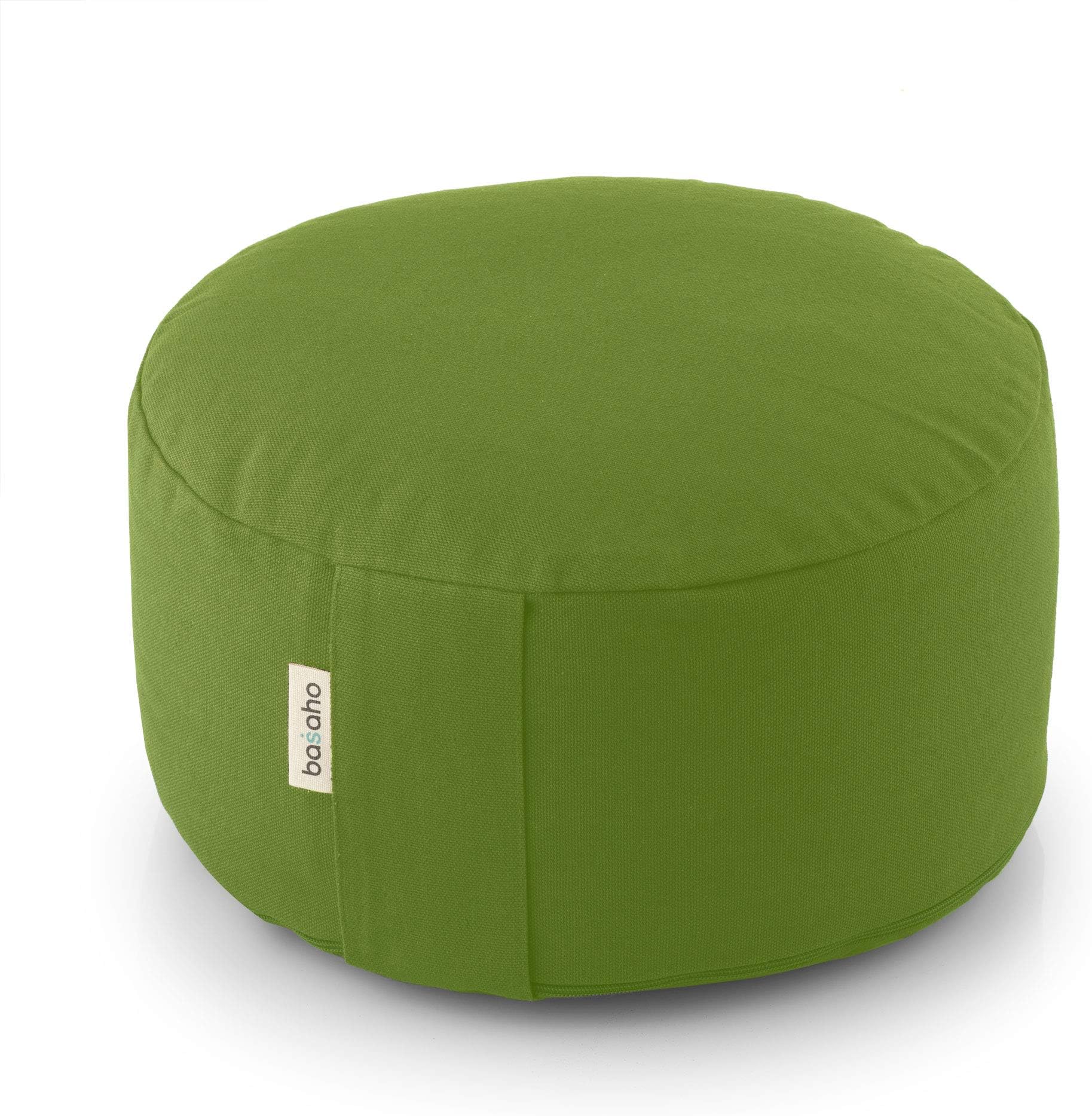 basahoMeditation Cushion | WHEEL Zafu Meditation Cushion with Removable Washable Cover | Certified Organic Cotton Meditation Cushions | Buckwheat Hulls Cushion Meditation Pillow