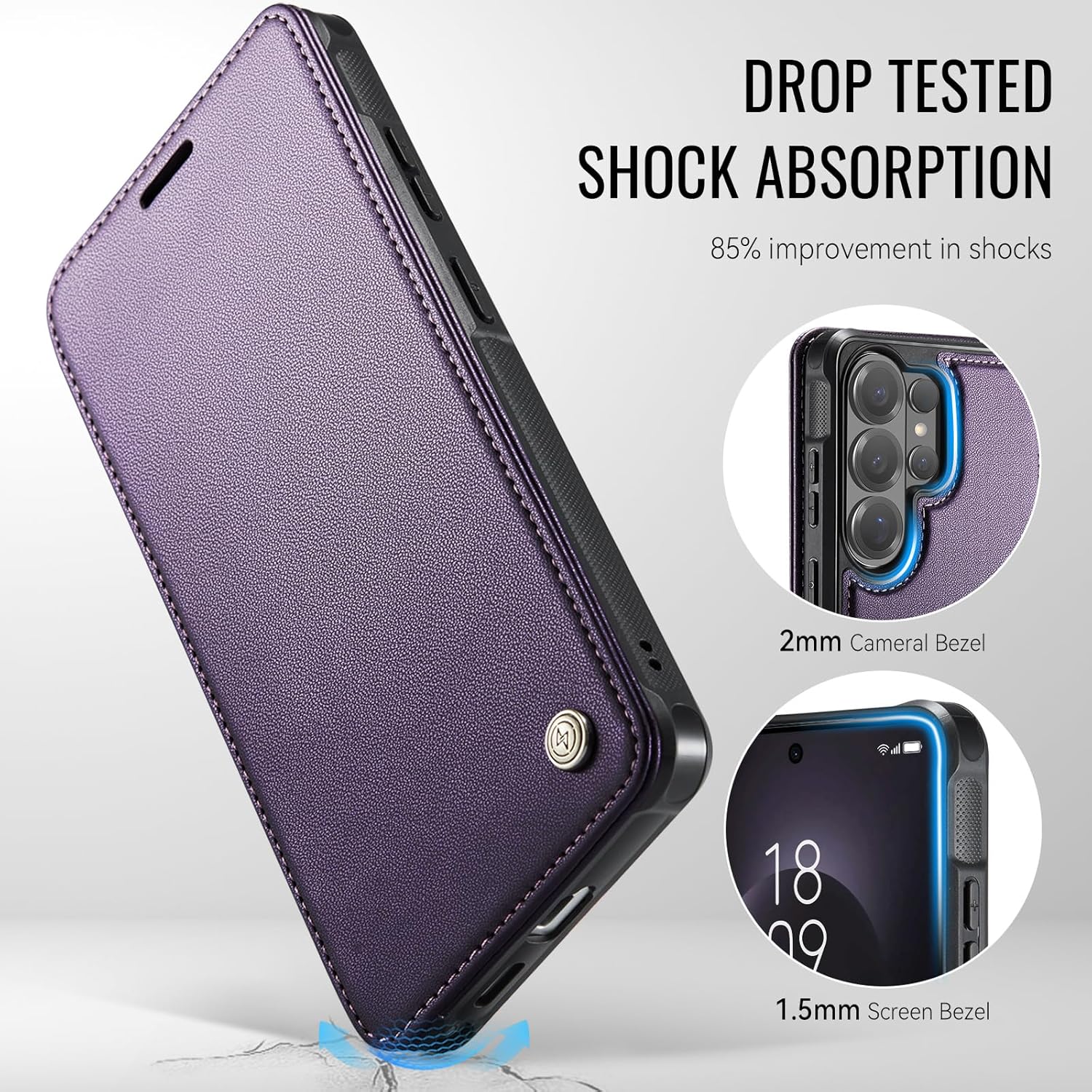 for Samsung Galaxy S26 Ultra Wallet Case Compatible with Magsafe, PU Leather Flip RFID Blocking Card Holder Shockproof Magnetic Women Men Wallet Phone Case Cover for Galaxy S26 Ultra, Purple