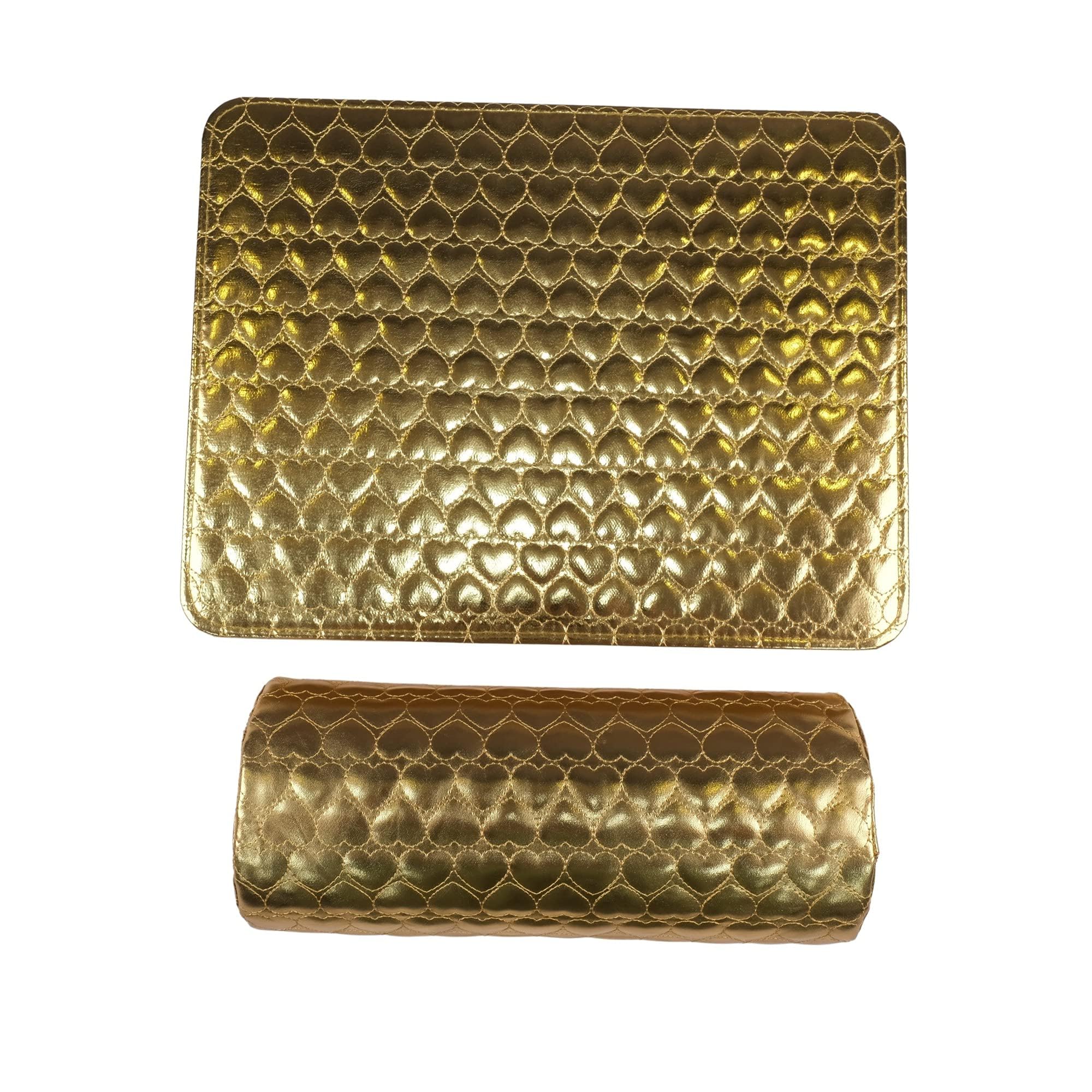 KIRA Nail Pillow Leather Nail Art Hand Rest Cushion Pillow Pad Nail Salon Manicure Arm Wrist Rest Sponge Holder Mat For Women (Gold)