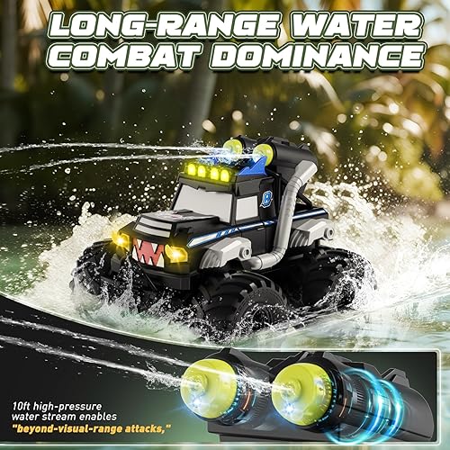 Miniatura 2 de Coche de control remoto, juguetes impermeables de camiones monstruos, autos RC anfibios 118, 2.4 GHz 4WD todo terreno, camión de juguete, juguetes