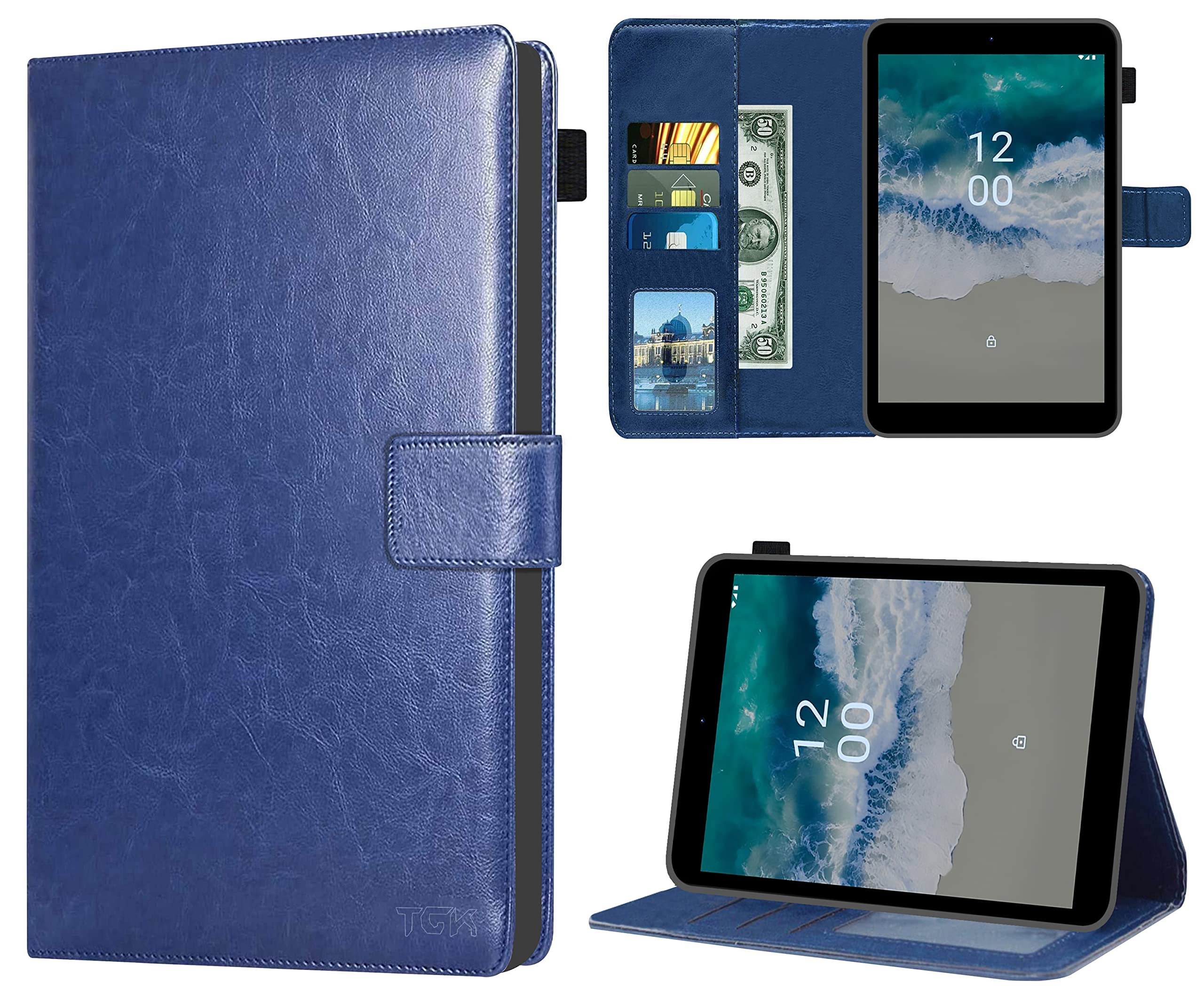 TGK Multi Protective Wallet Leather Flip Stand Case Cover for Nokia Tab T10 8 inch Tablet, Blue (B0BJDC2RJH) Amazon Price History, Amazon Price Tracker