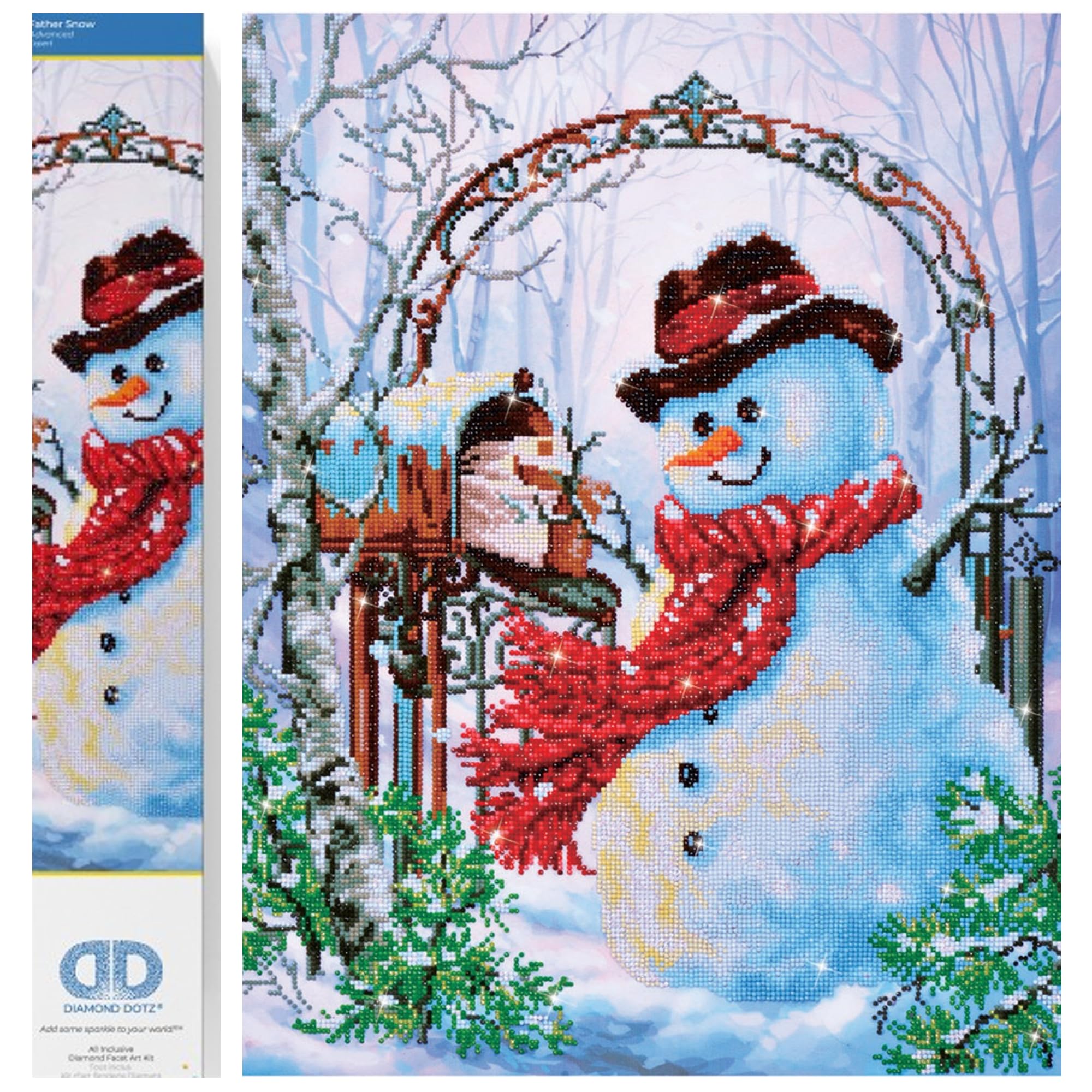 Pracht Creatives Hobby DD12-017 - Statuetta decorativa a forma di pupazzo di neve con diamanti brillanti, ca. 50 x 62 cm, per dipingere con diamanti, nuova e creativa.