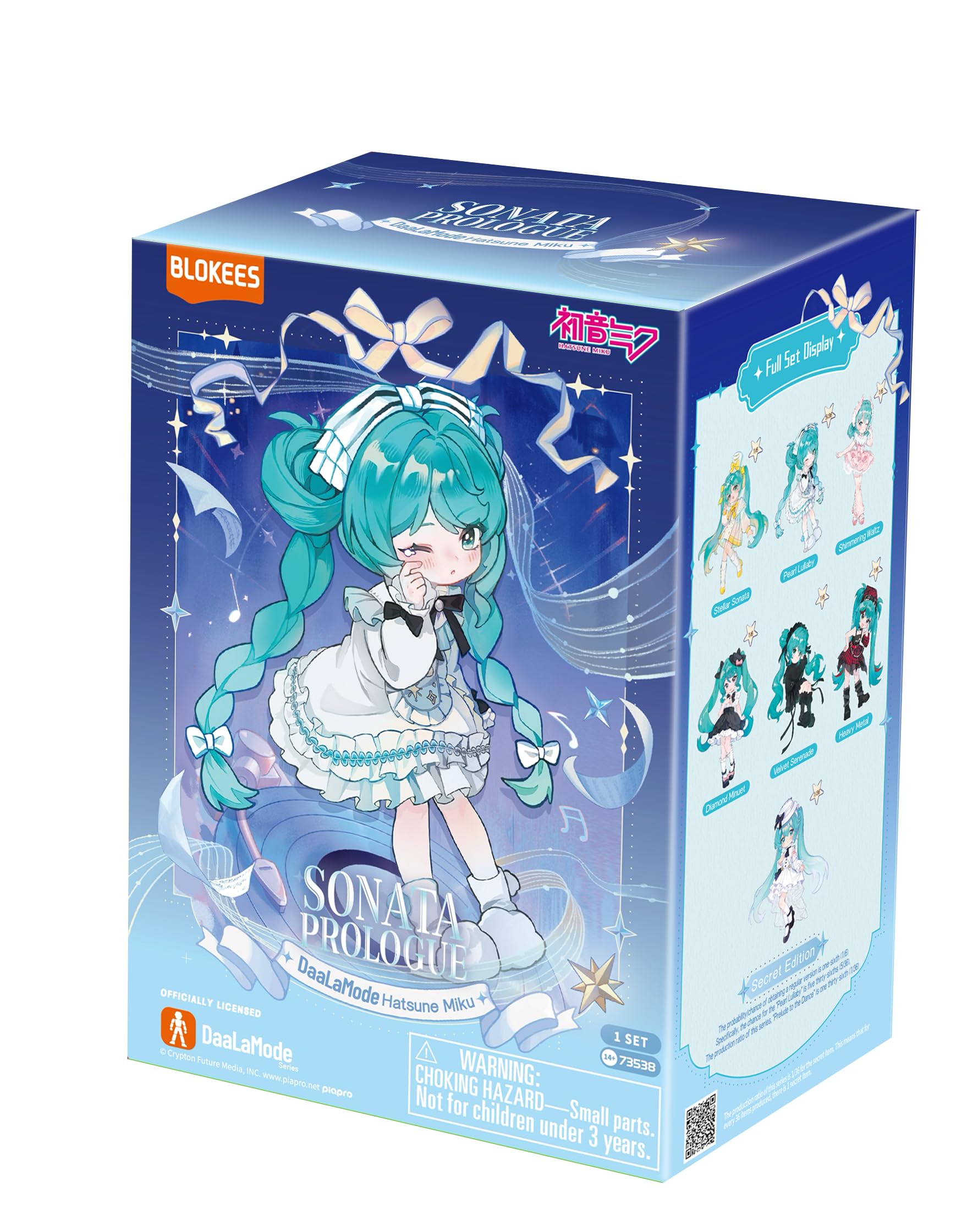 BLOKEES - Serie DaaLaMode - Hatsune Miku 01 - Sonata Prologo - 6 x Kit di modelli - Montaggio richiesto - Nessun attrezzo - Nessuna vernice - Nessuna colla - Nessun taglio - Età 14+ Mystery Box