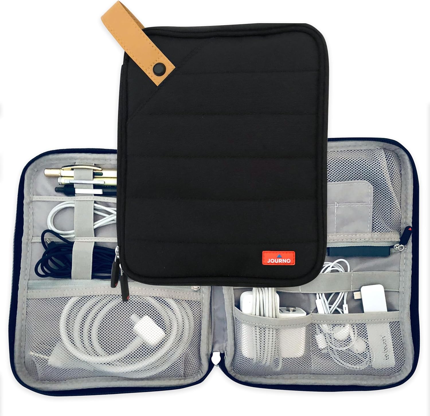 Journo Travel Cord Case Organizer For All Your Electronic Tech Gadgets - Cables, Accessories, Phones, Tablets, Hard Drives, Chargers, USB, Memory Cards & More