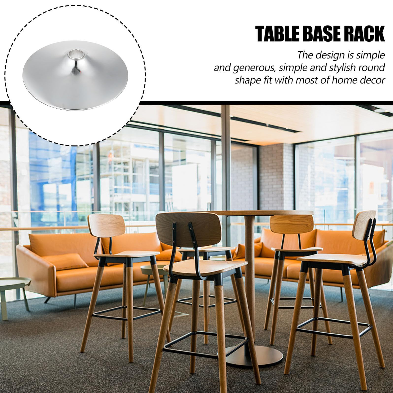 Generico Base Rotonda per Tavolo in Lega di Alluminio Pratica e Resistente, Accessorio per Sgabelli e Sedie Design Semplice per Studio e Arredamento Casa