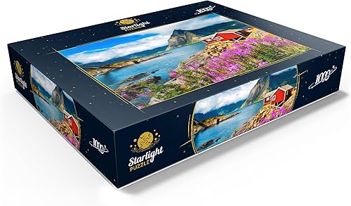 Vista 20 de MyPuzzle - Rompecabezas de 500 piezas típicas de pesca roja en un puerto en Lofoten, Noruega, para adultos