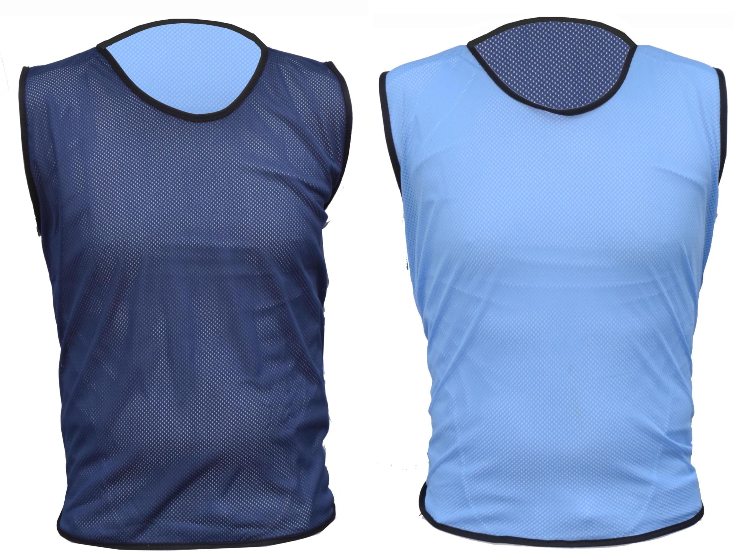 PROSTYLE SPORTS Football Training Reversible Bibs Football Netball Rugby Hockey Cricket XXS-3XL (Sky/Navy, Mens (Small - Medium))
