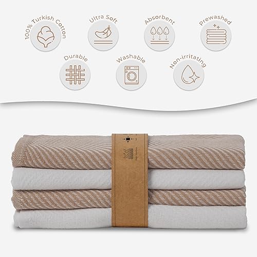 Miniatura 6 de Ossano Juego de Toallas de Cocina - Paquete de 4, (20" x 30") - Bohemio y Decorativo - Versátil como Paños de Cocina para Secar Platos, Toallas de