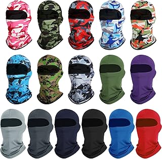 16 Pcs Balaclava Mask for Men Balaclava Face Mask Full Face Cover Sun Protection Mask UV Balaclava Mask for Outdoor Sports Camping Skiing, Camouflage and Fresh, Camouflage and Fresh Colors, One Size
