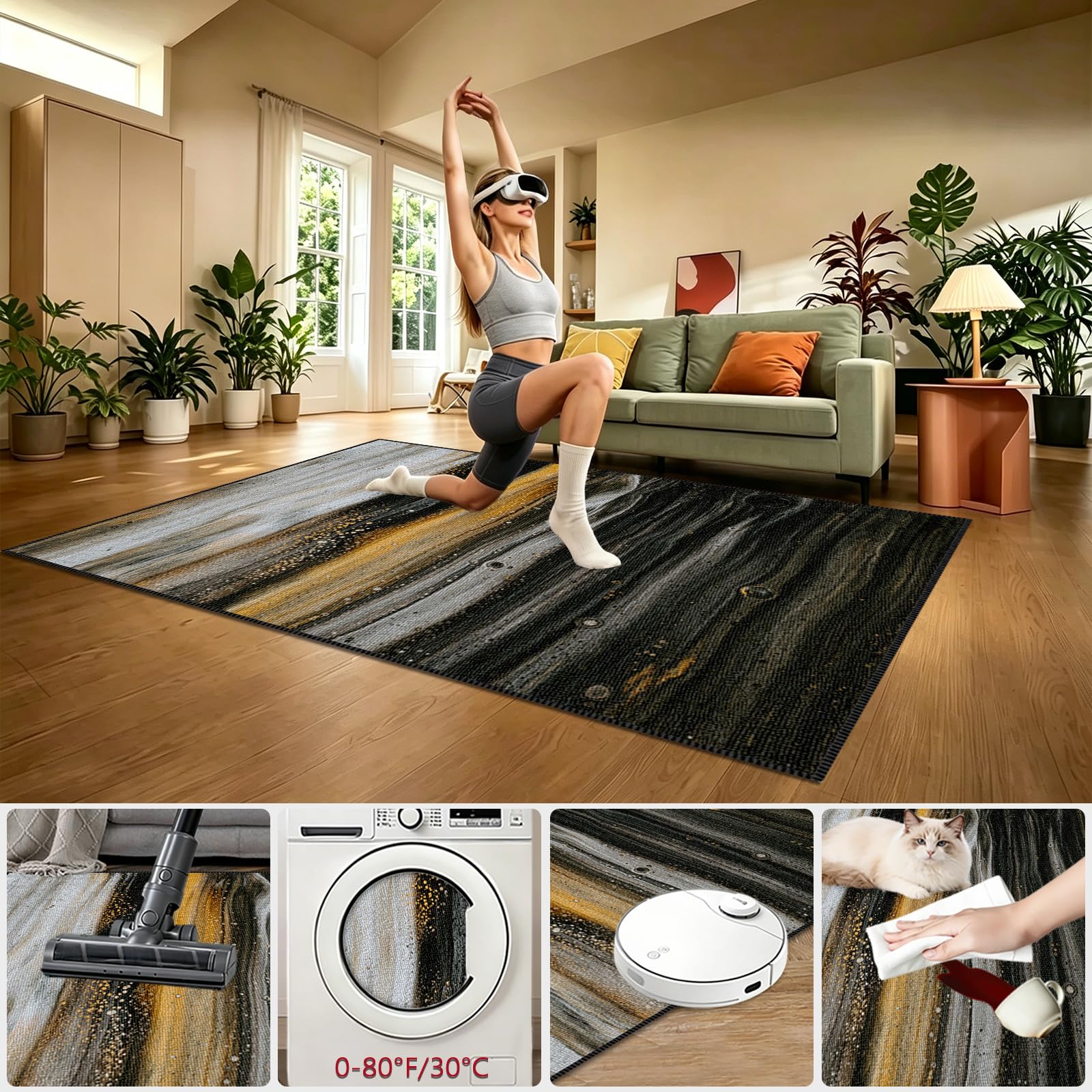 Tappeto da Gioco Per Camera da Letto dei Ragazzi, Gaming Tappeto Sedia Antiscivolo, Tappetino per Sedia da Ufficio, Accessorio per Sala Giochi, Camera da Letto e Soggiorno, Decorativo 90 x 110cm