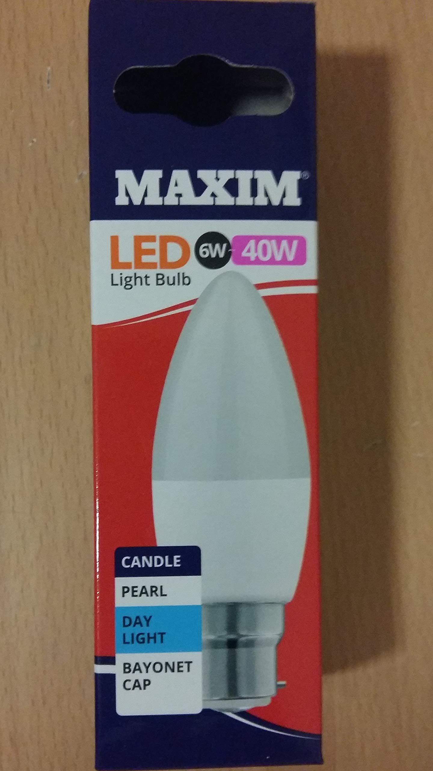 Maxim White 1 X Led Candle Bayonet Cap (Bc) Bulbs, B22, 6 W, Daylight
