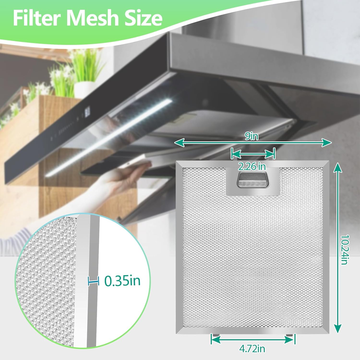 2-Pack S97018029 Range Hood Filter Replacement with Stainless Steel Frame, 5-Layer Aluminum Mesh Grease Filter for Broan B5 Series, 9"x10.25", Fits Part #99010123 – Corrosion-Resistant By Seteams