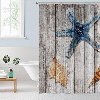 Decorative Star Fish Chrome Shower Curtain Hooks - Upgrade Your Bathroom Style A