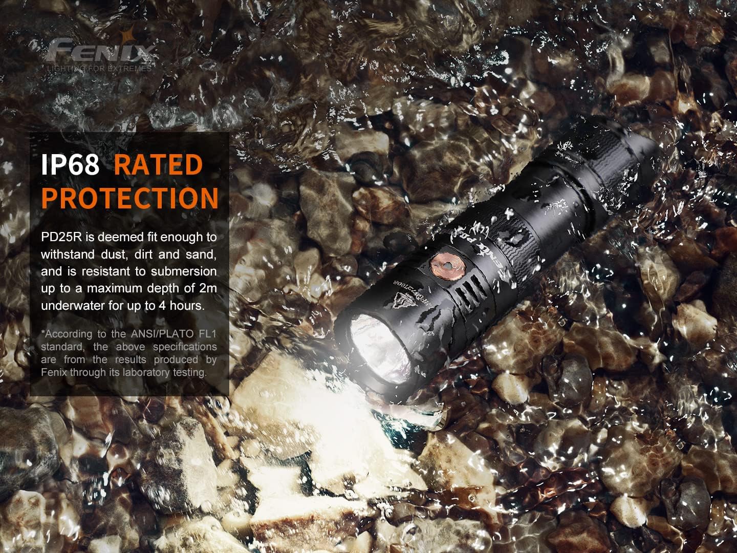 Fenix PD25R EDC Flashlight 800 Lumen USB-C Rechargeable, Dual Switch Pocket Size Lightweight with Organizer