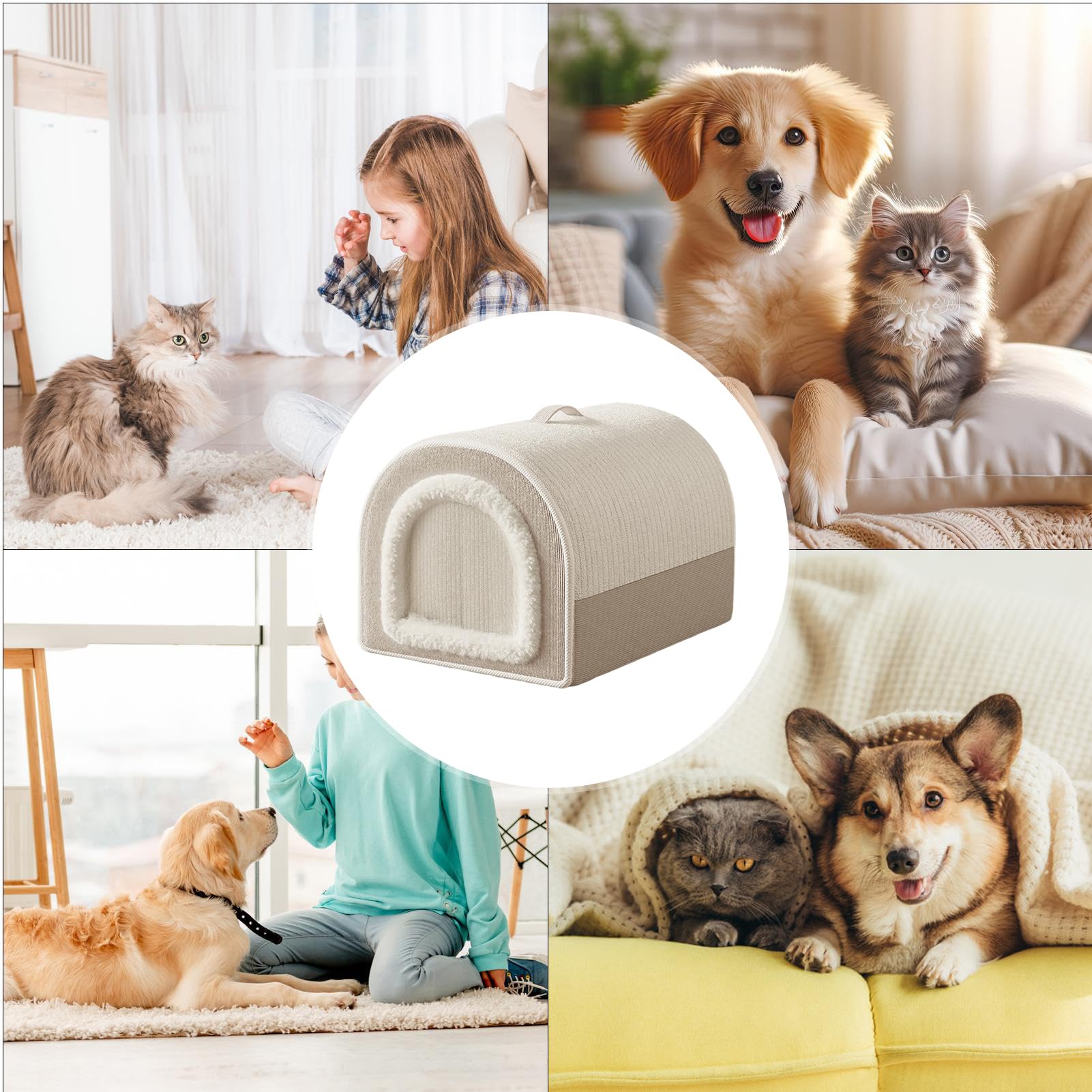 Wärmematte für Katzen – warmes Haustierkissen zum Ausruhen | dickes Plüschmaterial mit mehrlagiger Polsterung, ideal für Betten, Couches, Teppiche, Träger oder Regale, bietet warme Ruhefläche für