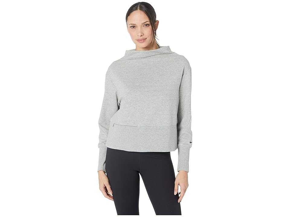 

Nike Studio Mock Neck Versa Pullover (Dark Grey Heather/Black) Women's Clothing