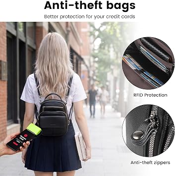 TANTOMI Mini Backpack for Women PU Leather Small Backpack Purse Daypack
