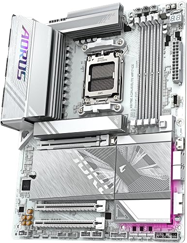 GIGABYTE X870E AORUS Elite WIFI7 Ice Carte mère - Prend en Charge Les processeurs AMD Ryzen 9000, VRM numérique 16+2+2 Phases, jusqu'à 8200 MHz DDR5 (O.C.), 3X PCIe 5.0 + 1x PCIe 4.0, Wi-FI 7 - 4