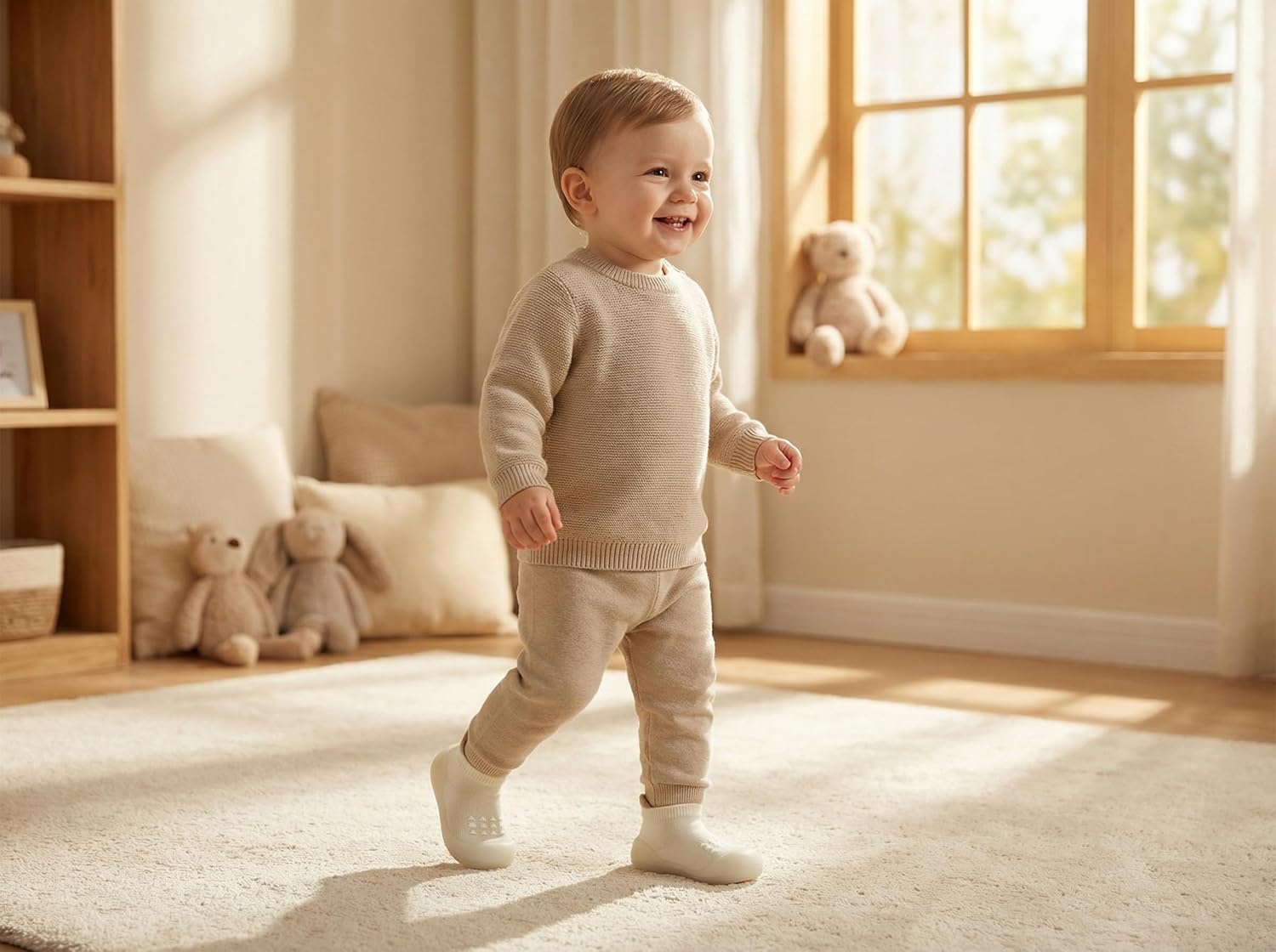 Hstyle Baby Sock Shoes Toddler Walking Shoes Infant Non-Slip Slippers Soft Rubber Sole Sneakers for Baby Boys Girls - Image 5