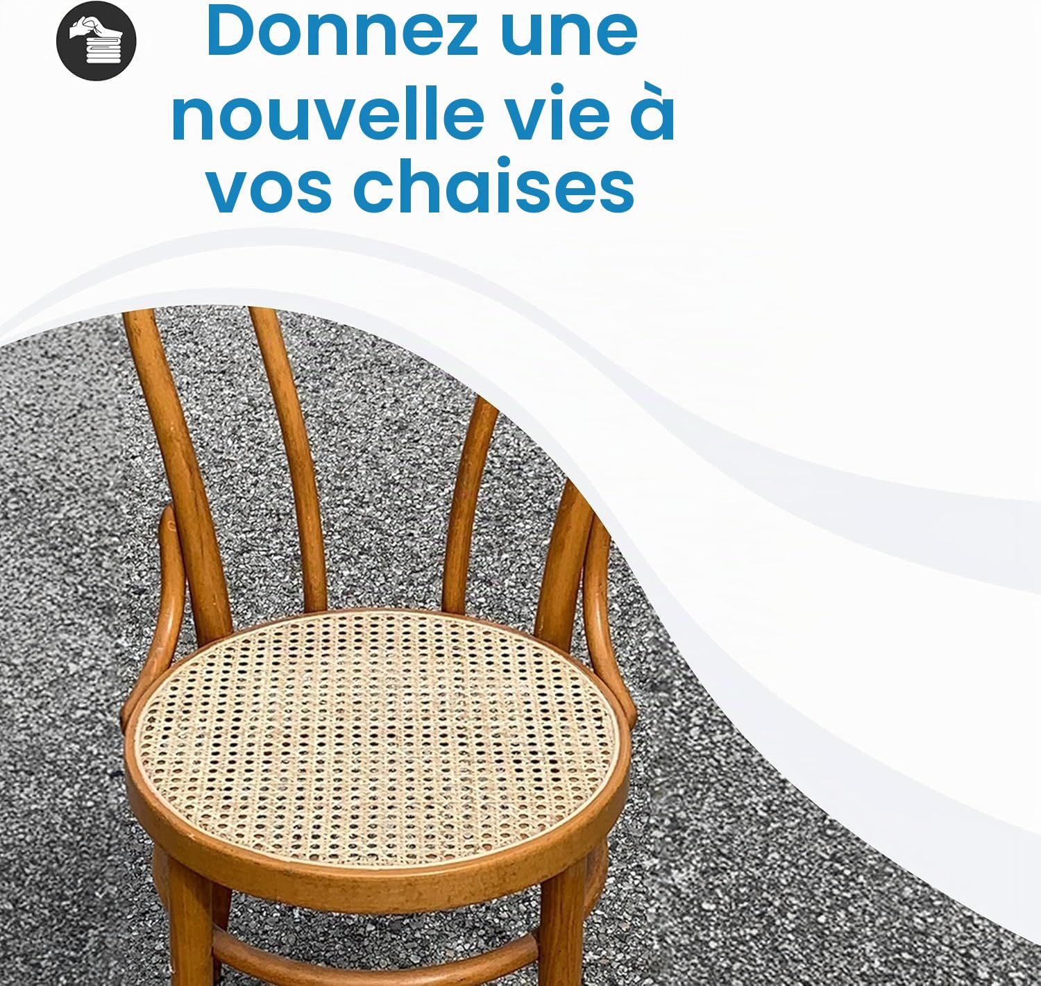 Tomaino - Coussins de chaise ronds, pièces de rechange en paille pour chaises Vienna, Bistrot, Thonet - 10 pièces (blanc)
