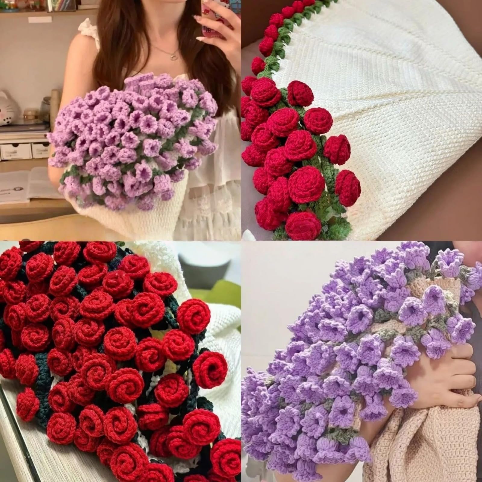 花束ブランケット　フラワーブランケット　すずらん　ハンドメイド フラワーブランケット 花束ブランケット 2024 すずらん ハンドメイド