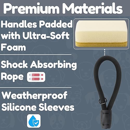 Miniatura 3 de Roam Gear Asas dobles extra acolchadas, correa reflectante resistente de 6 pies de largo con mosquetón de resorte de 360 grados, abrazaderas de