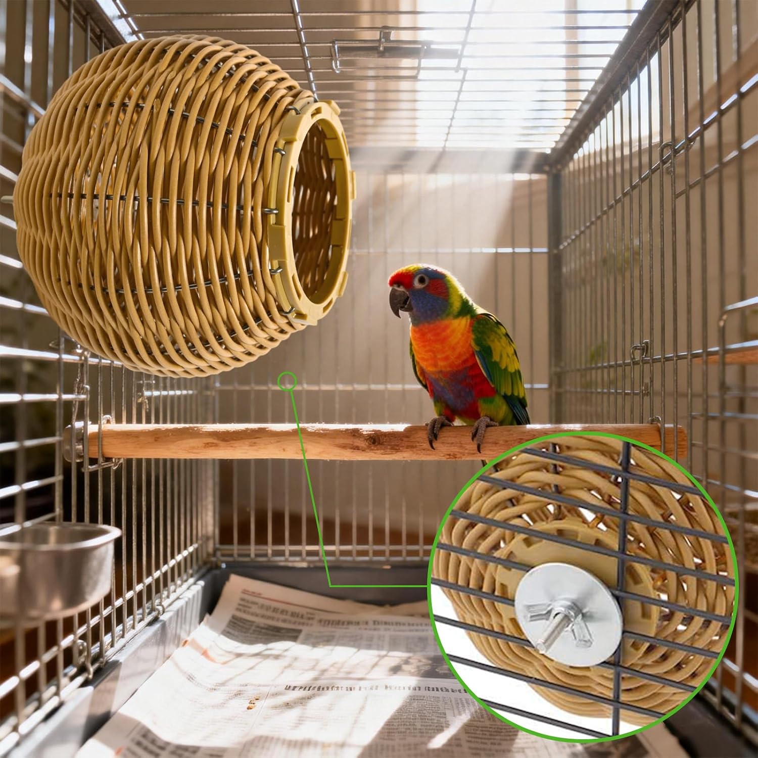 Bird Nest Cage Rattan Parrot Breeding House Small Birds | Imitation Rattan material Bird Nest for Cage Egg Laying and Breeding Nest