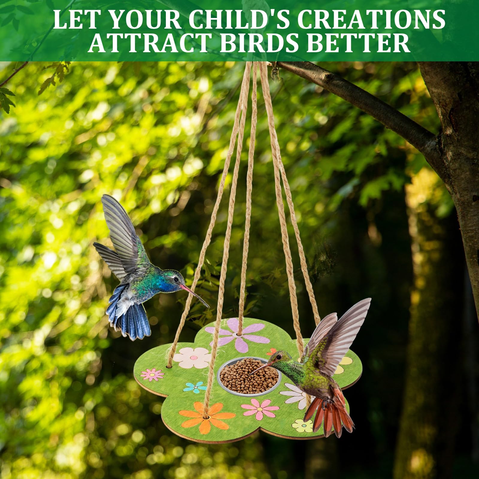 DoubleFill Kit di mangiatoia per uccelli per bambini dai 3 agli 8 anni, mangiatoia per uccelli in legno fai da te per costruire arti e mestieri per bambini fai da te i tuoi ornamenti in legno non