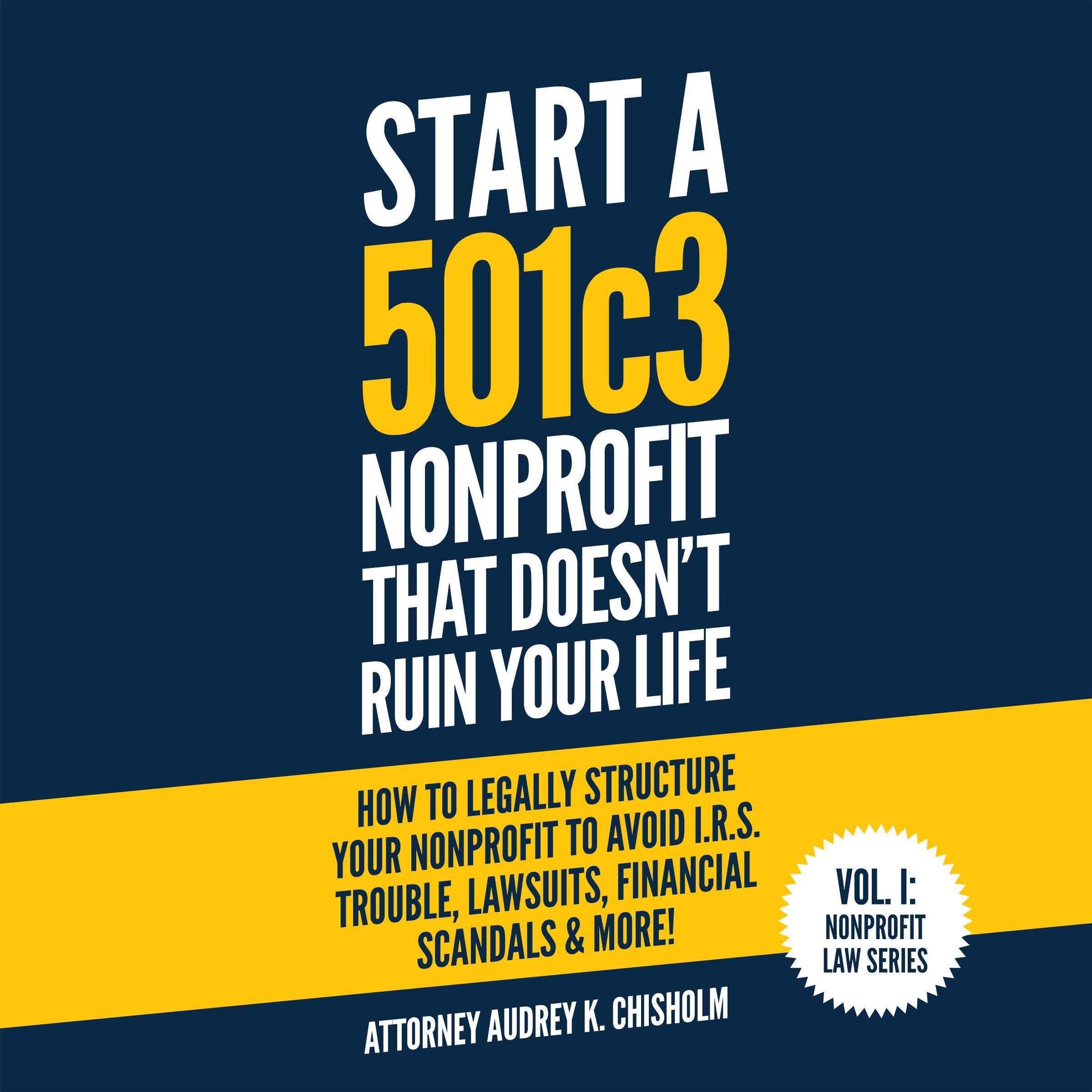 Cover art for Start a 501c3 Nonprofit That Doesn’t Ruin Your Life: How to Legally Structure Your Nonprofit to Avoid I.R.S. Trouble, Lawsuits, Financial Scandals & More!