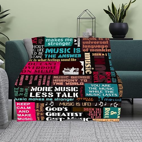 Miniatura 2 de Manta musical, regalos de música para hombres, mujeres, amantes de la música, estudiantes, manta musical de regalo para guitarrista, baterista,