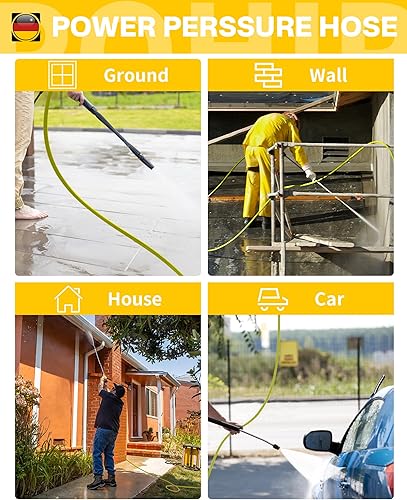 Miniatura 6 de POHIR Manguera de lavado a presión de 25 pies, manguera de repuesto de alta presión de 4000 PSI, conector M22 de 140.591 in, resistente a