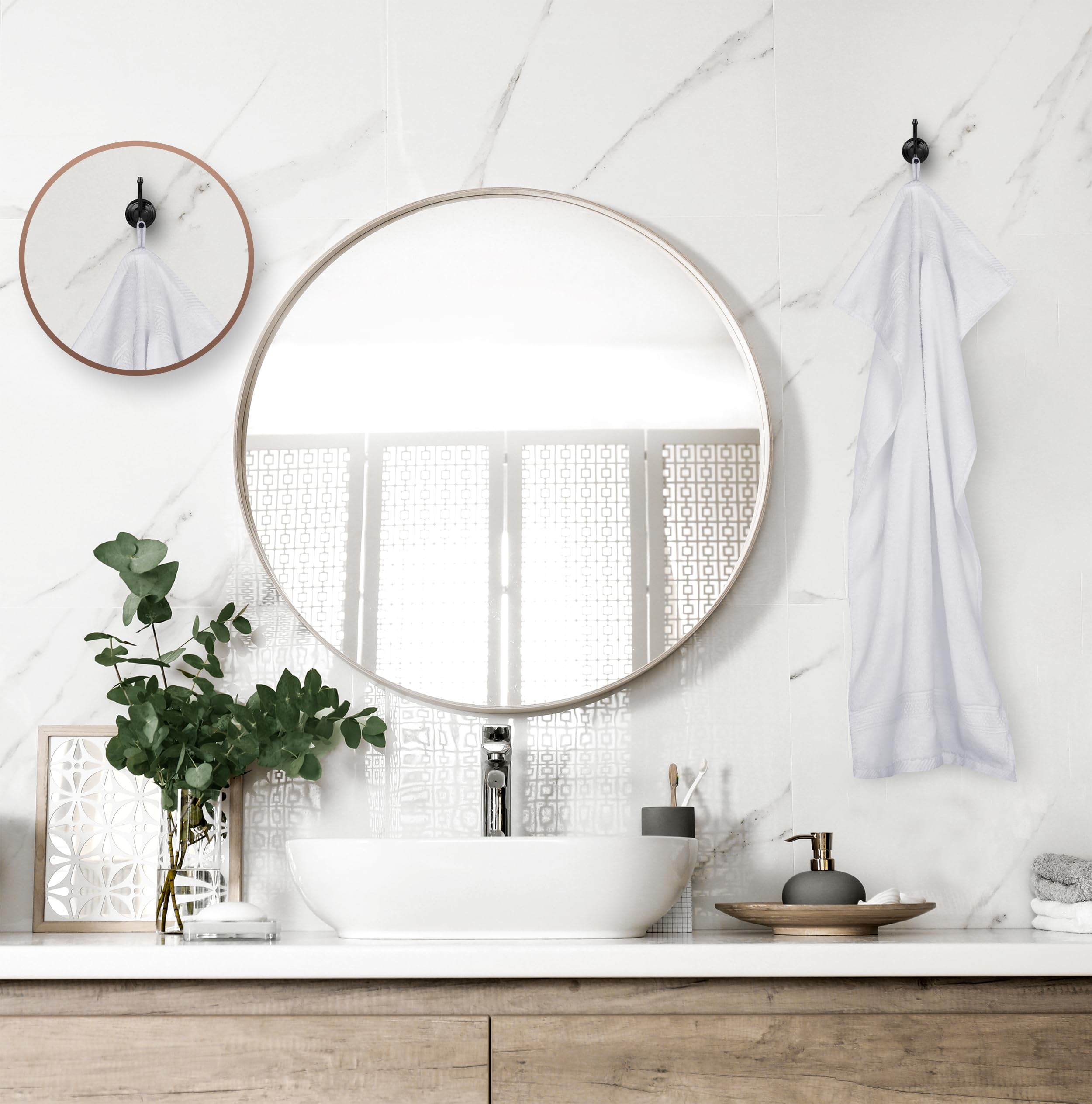 Utopia Towels - Zestaw 6 (50 x 100 cm), ręczniki kąpielowe, ręczniki toaletowe o wysokiej chłonności z haczykiem, 100% bawełna pierścień przędzalniczy z haczykiem (Biały)