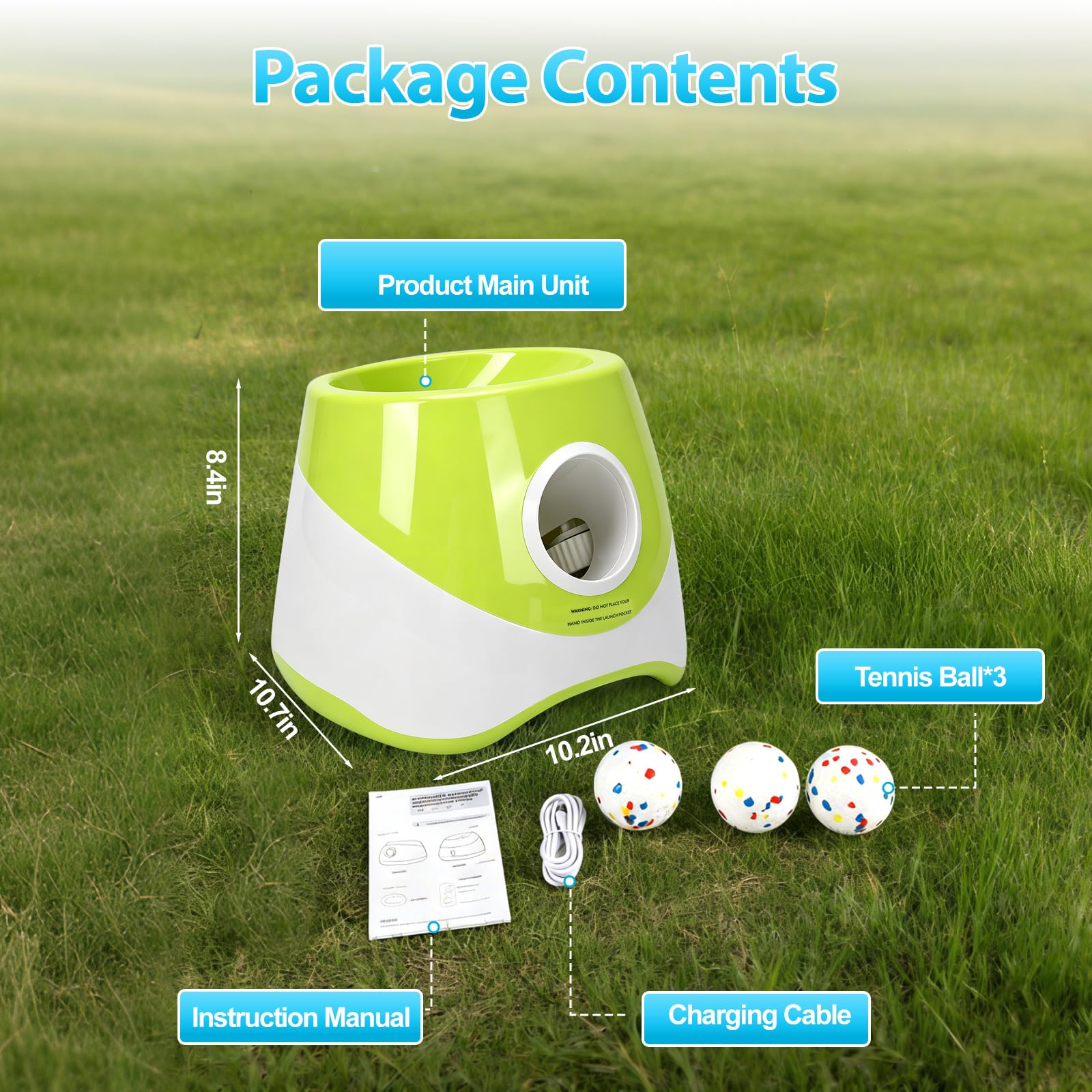 Lanceur de balle automatique pour chien, jouet interactif rechargeable pour animal de compagnie, lanceur de balle de tennis avec télécommande, 3 modes de distance de tir, 3 tennis ETPU